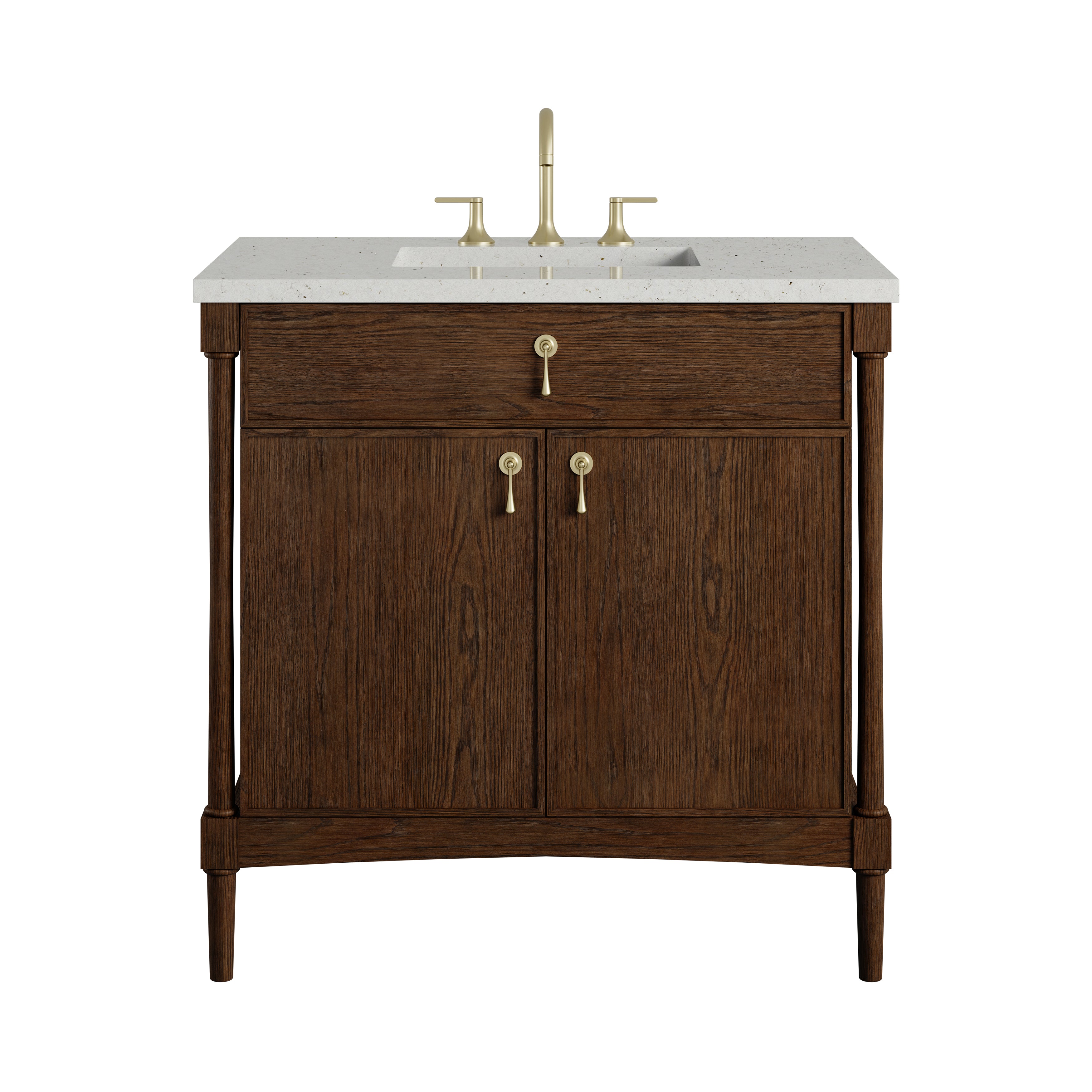 James Martin Kinnsden 36" Single Vanity in Sable Oak with 3cm Countertop