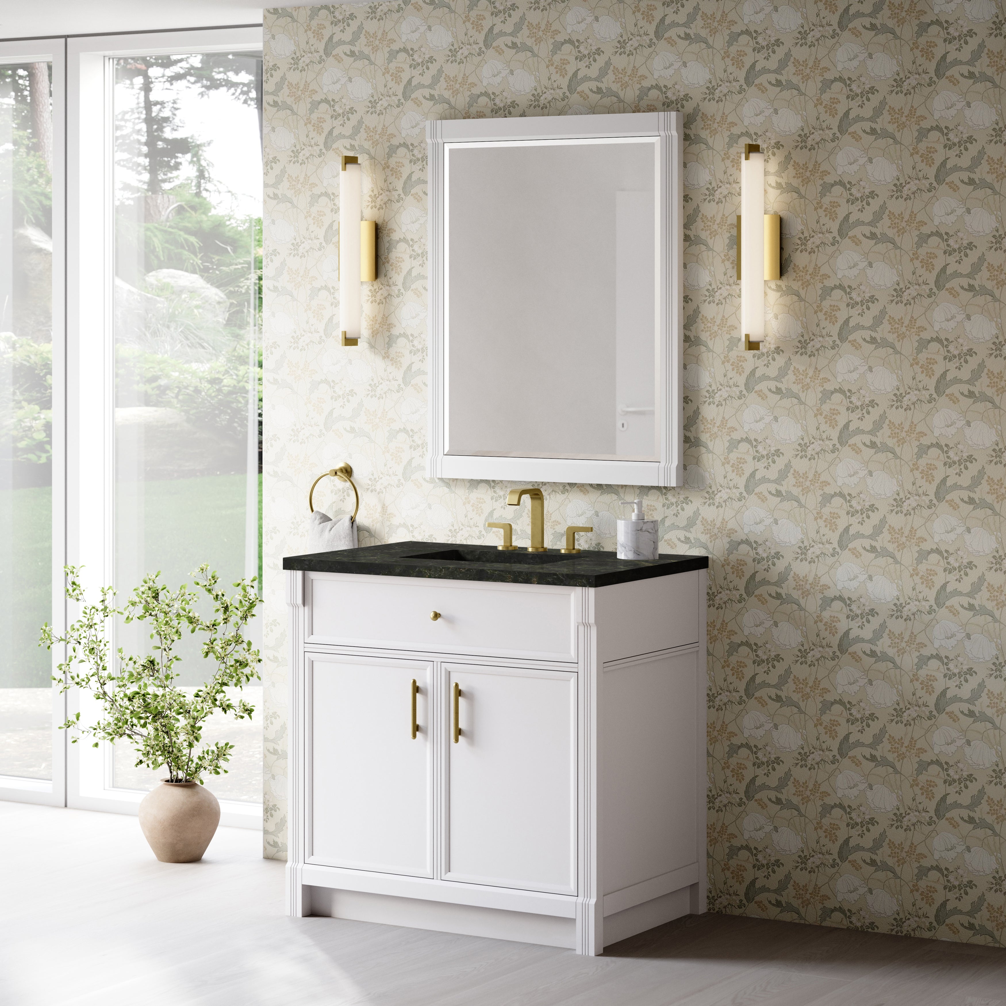 James Martin Bellshire 36" Single Vanity in Bright White with 3cm Countertop