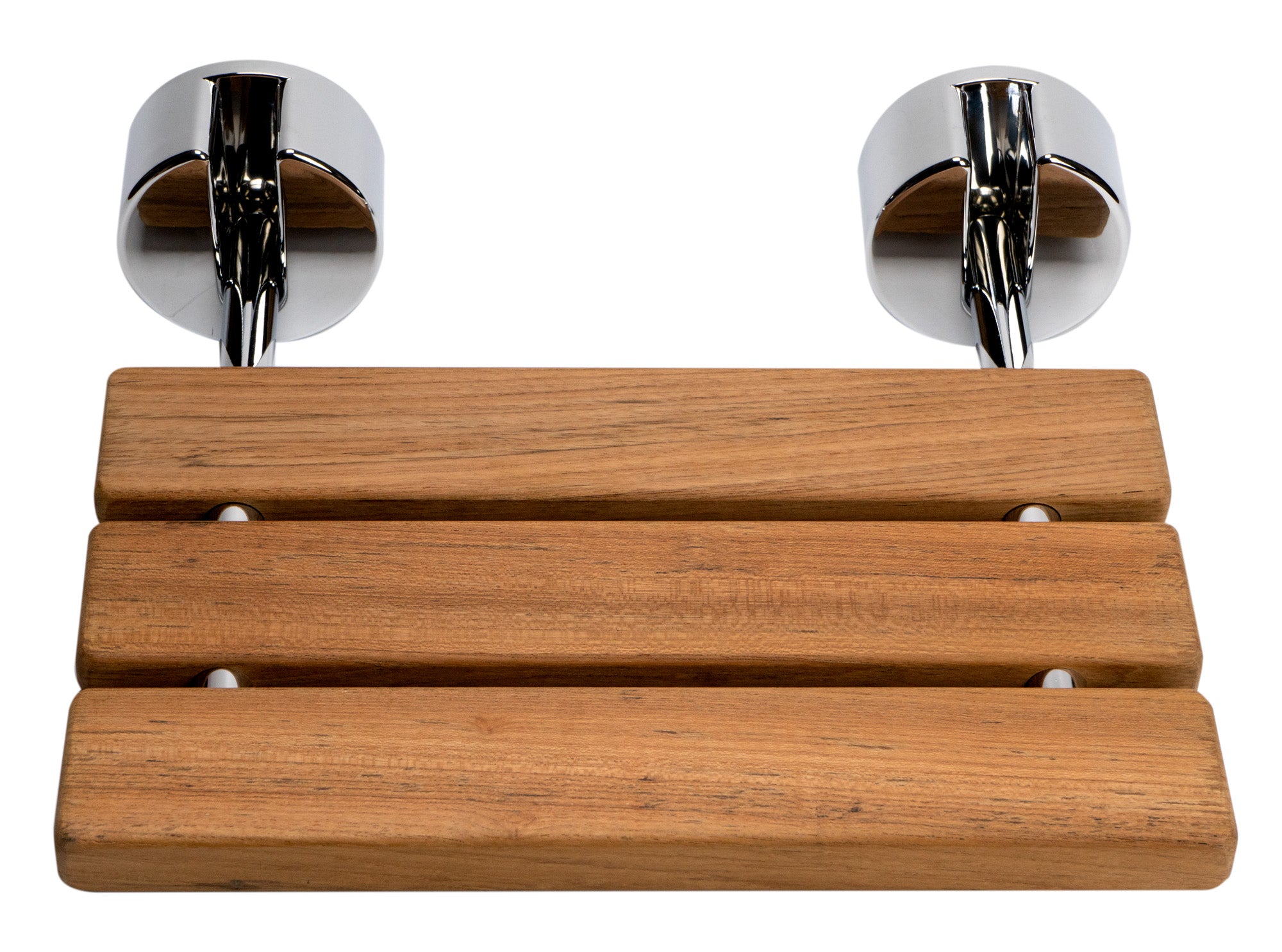 ALFI brand ABS16R 16" Wide Foldable Teak Shower Seat with Round Hardware