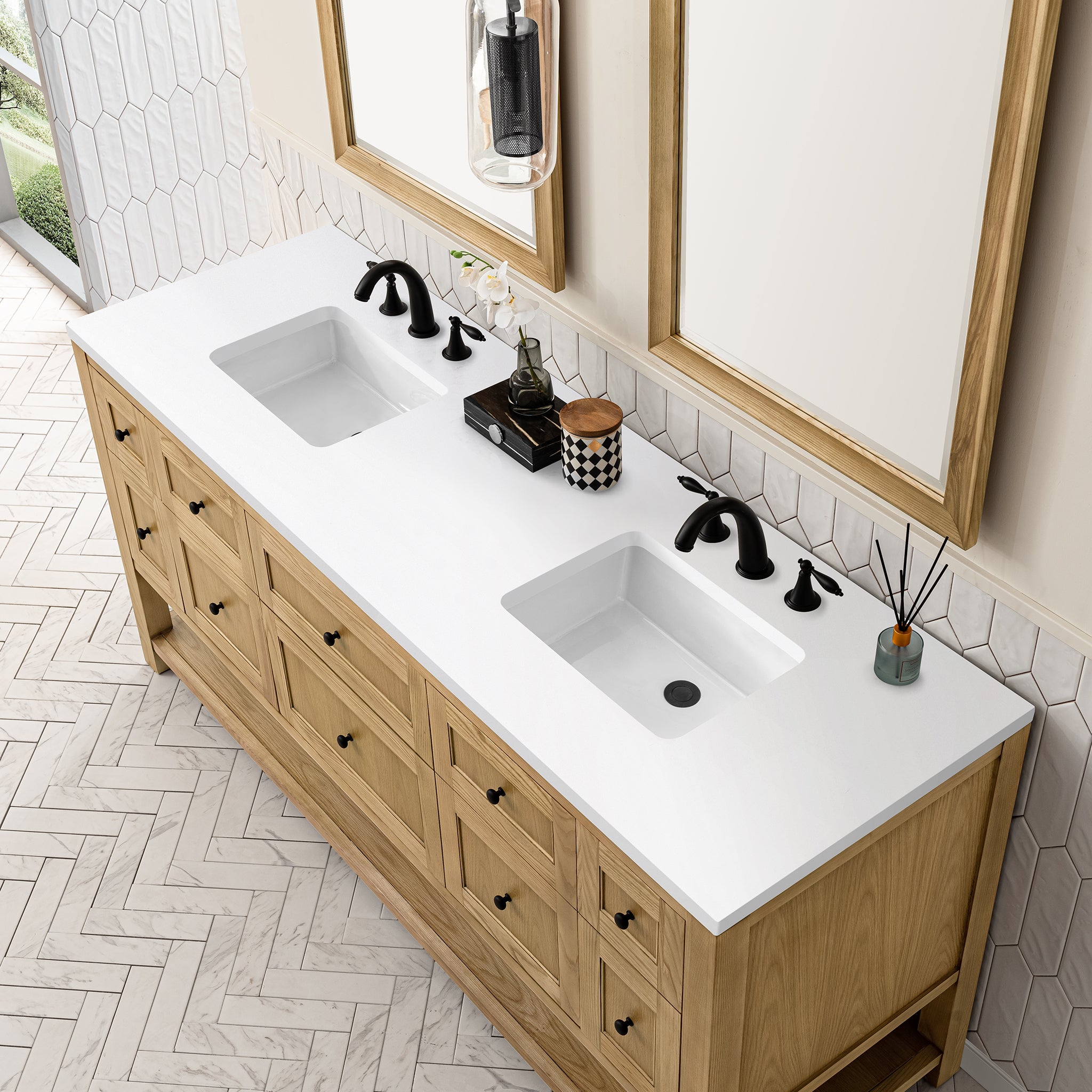 James Martin Breckenridge 72" Double Vanity in Light Natural Oak with 3cm Countertop