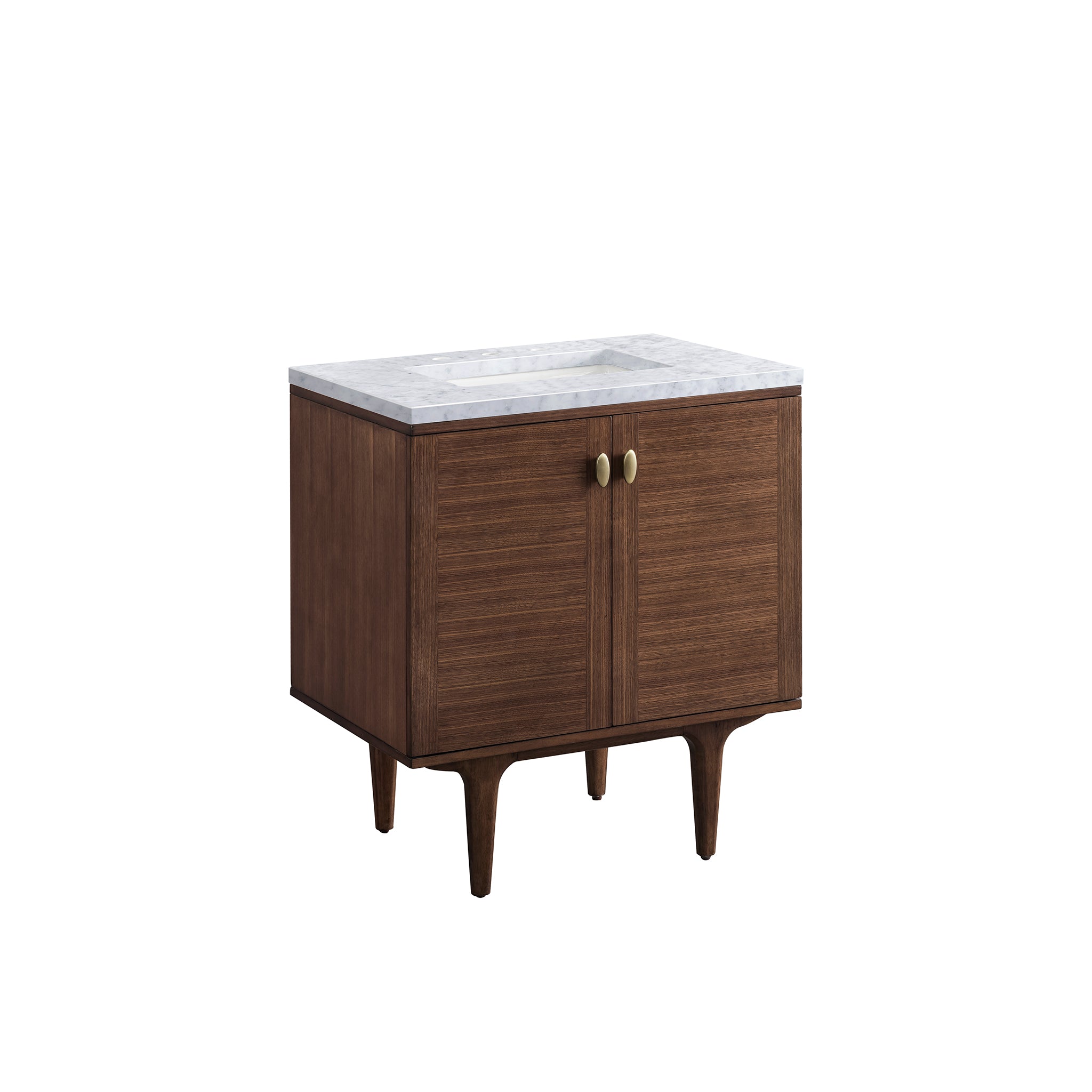 James Martin Amberly 30" Single Vanity in Mid-Century Walnut with 3cm Countertop