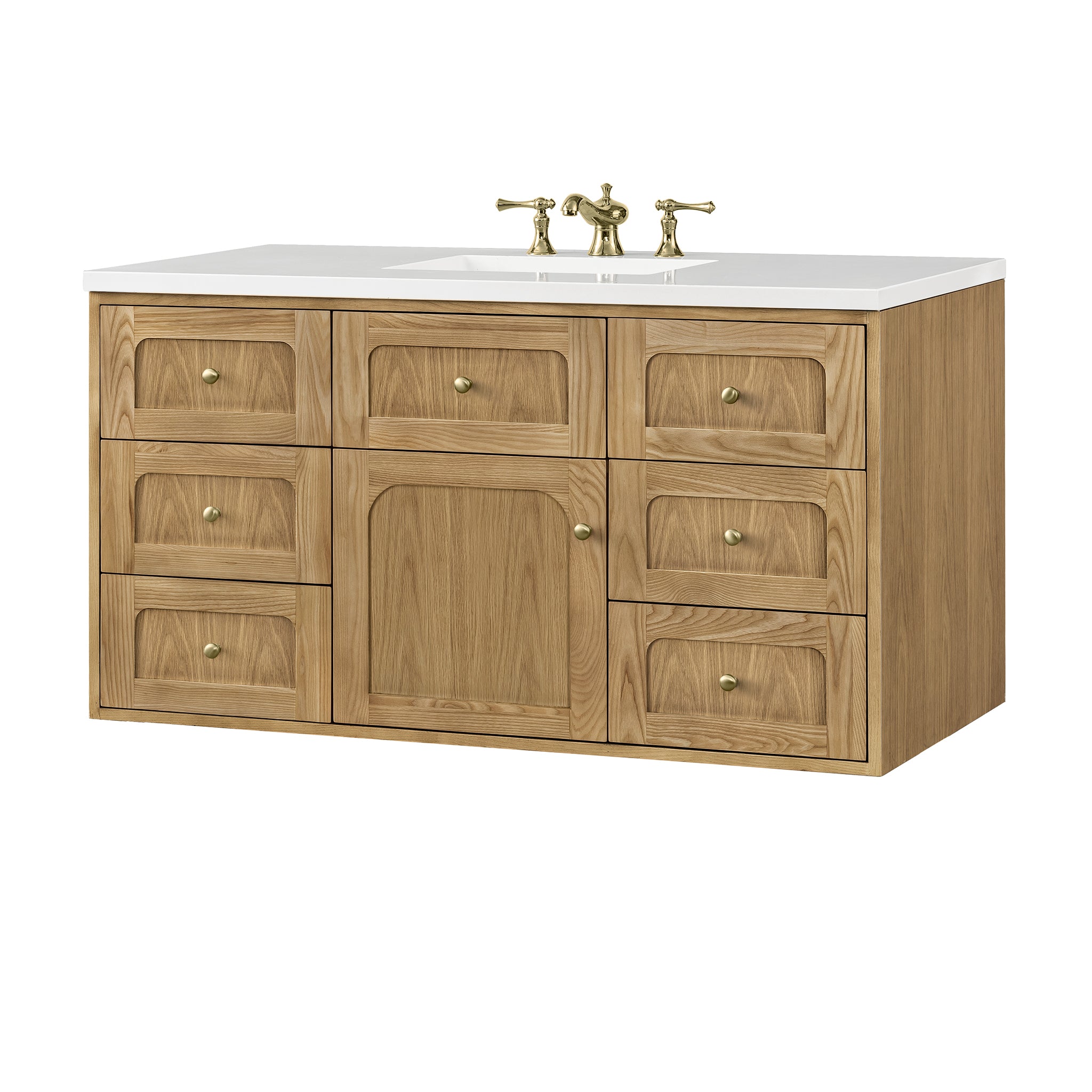 James Martin Laurent 48" Single Vanity in Light Natural Oak with 3cm Countertop