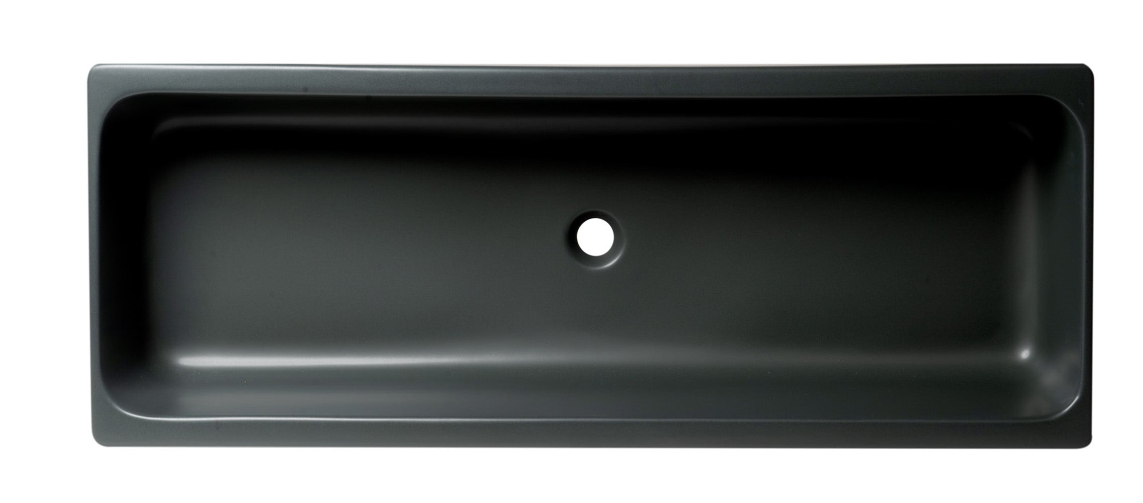 ALFI brand  AB48TRBM 48" Black Matte Above Mount Fireclay Bathroom Trough Sink