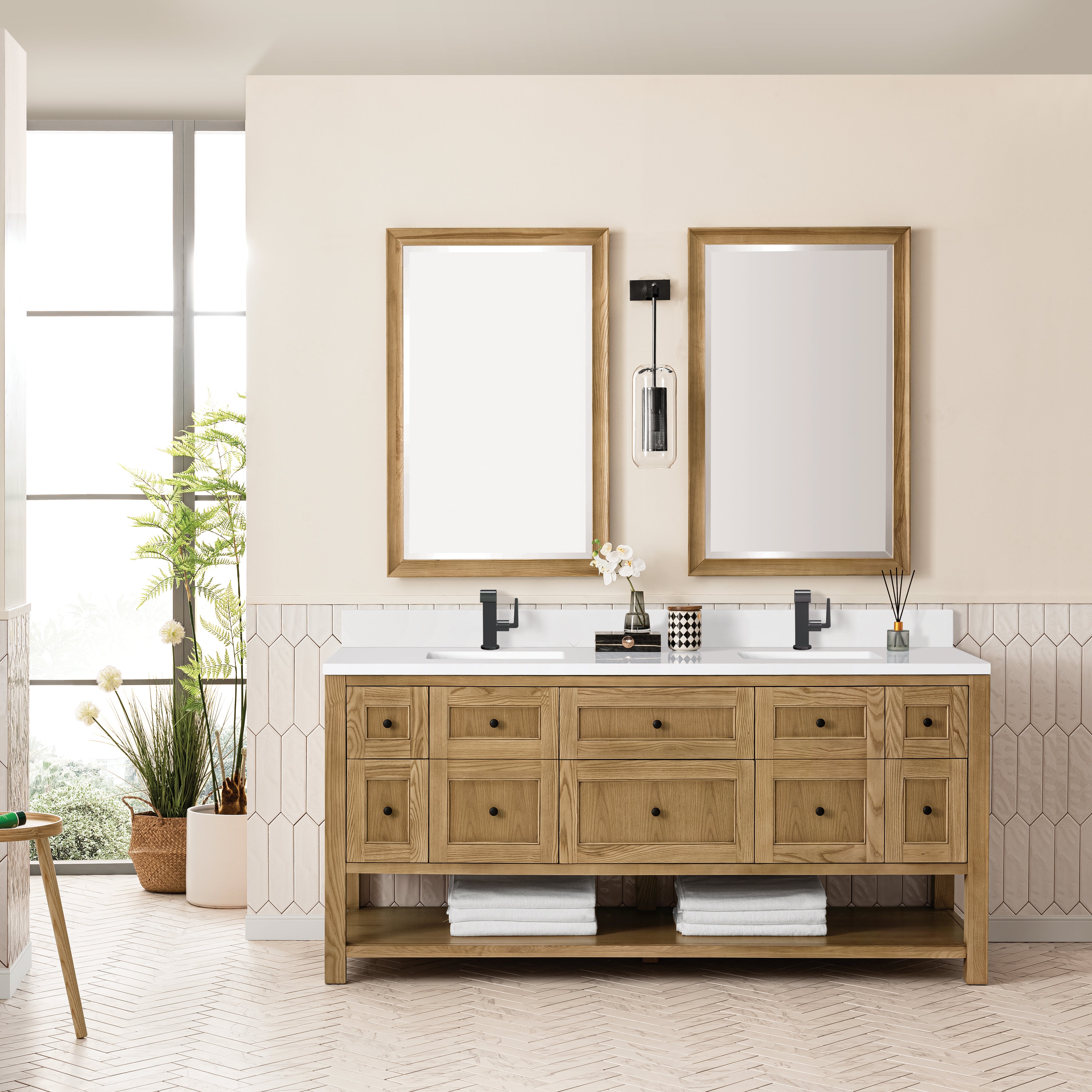 James Martin Breckenridge 72" Double Vanity in Light Natural Oak with 3cm Countertop