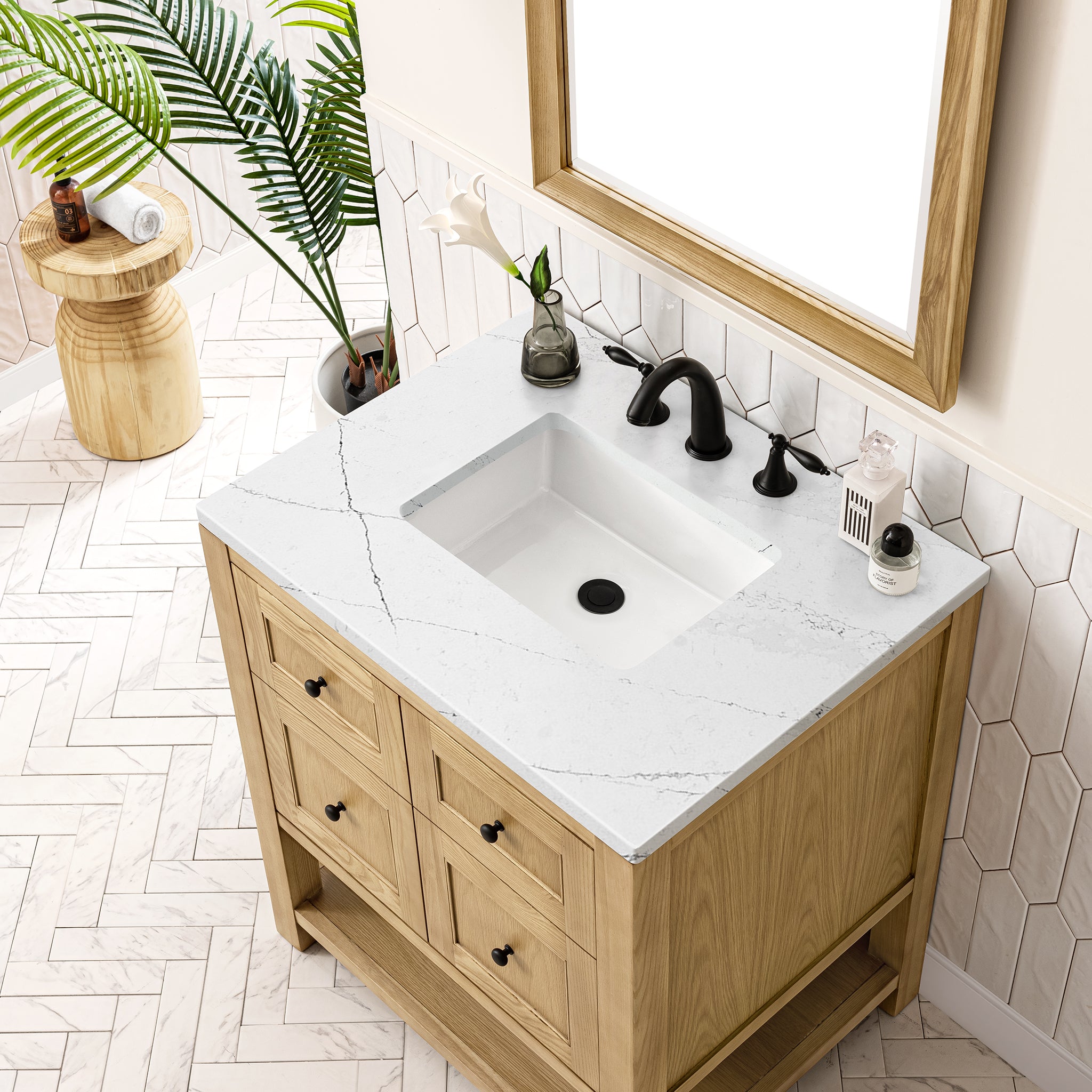 James Martin Breckenridge 30" Single Vanity in Light Natural Oak with 3cm Countertop