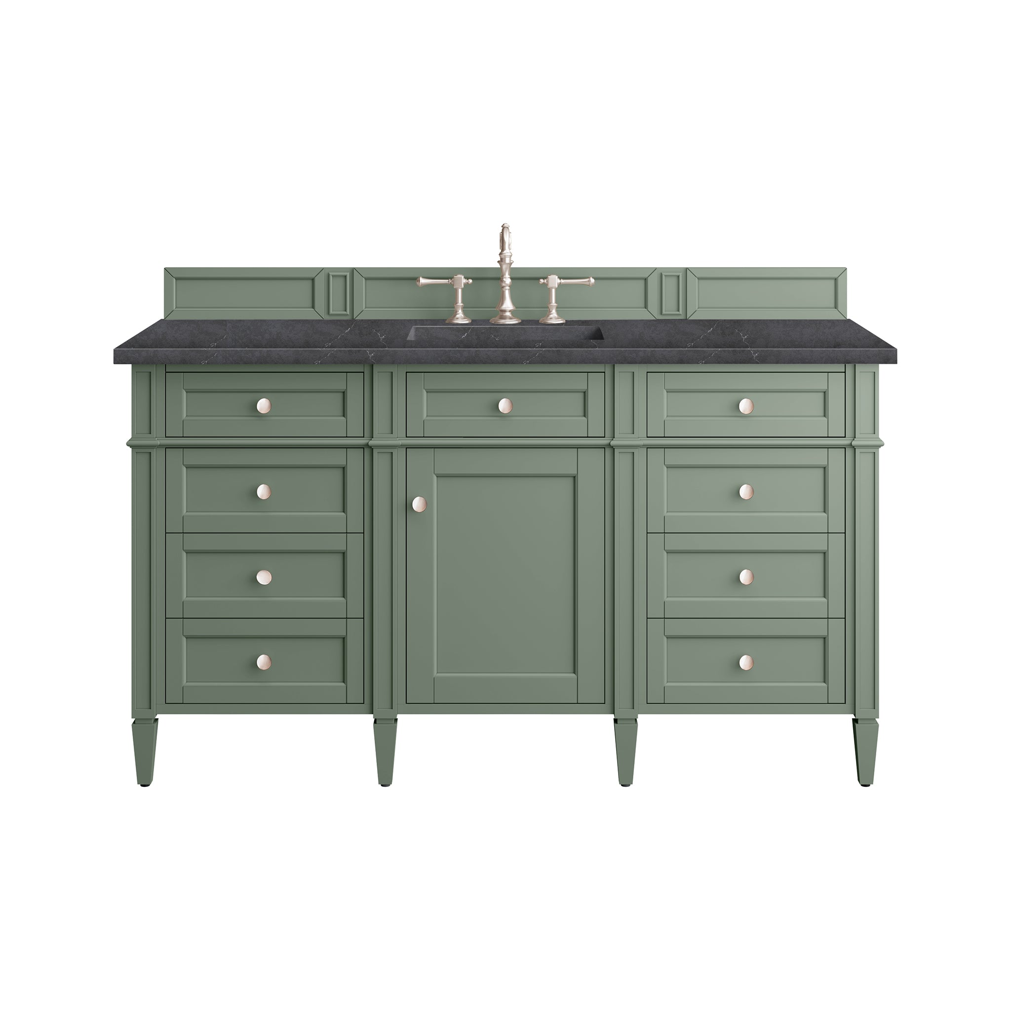 James Martin Brittany 60" Single Vanity in Smokey Celadon with 3cm Countertop