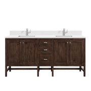 James Martin Addison 72" Double Vanity in Mid-Century Acacia with 3cm Countertop