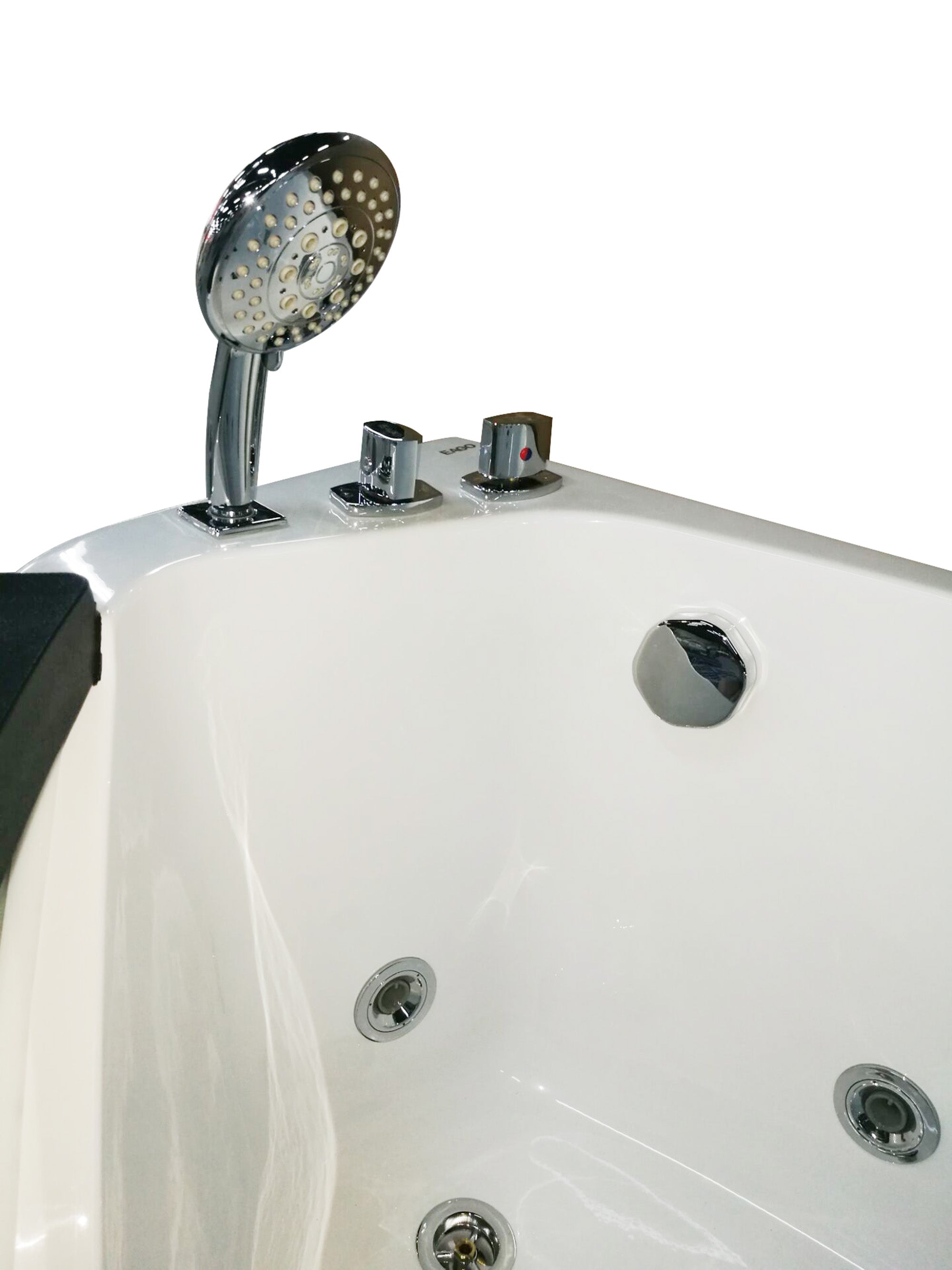 EAGO AM198ETL-L 5′ Acrylic Whirlpool Left Corner Bathtub with Glass Front