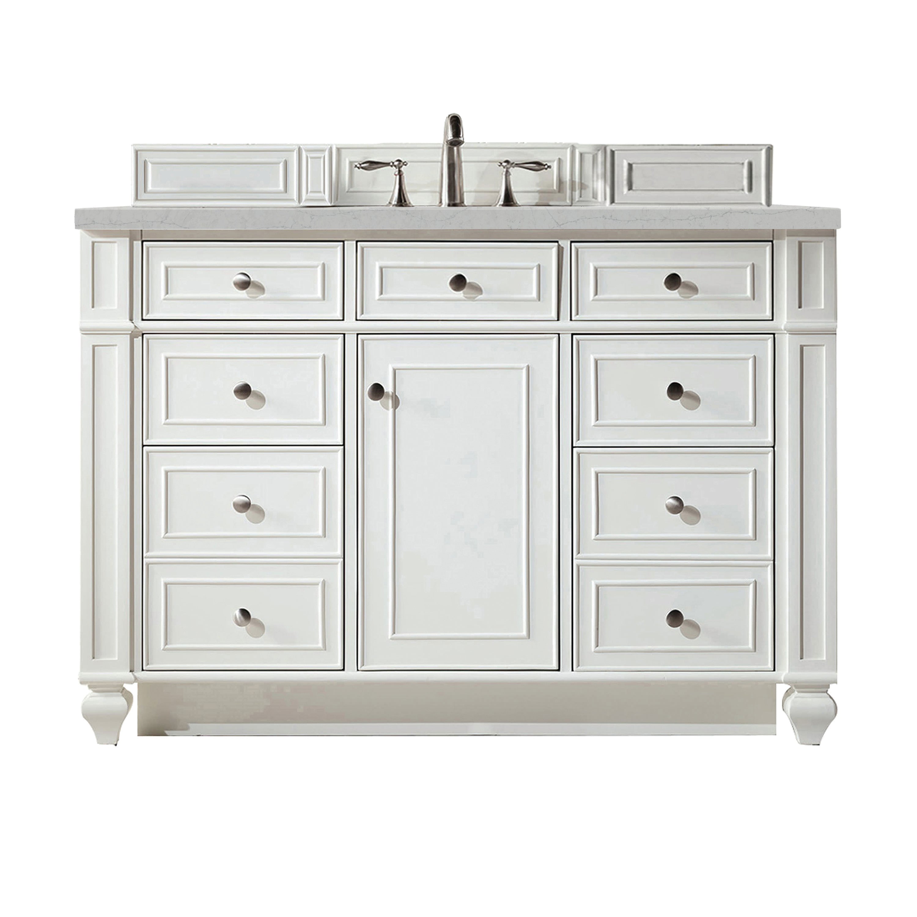 James Martin Bristol 48" Single Vanity in Bright White with 3cm Countertop