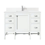 James Martin Addison 48" Single Vanity in Glossy White with 3cm Countertop