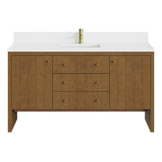 James Martin Hudson 60" Single Vanity in Honey Oak with 3cm Countertop