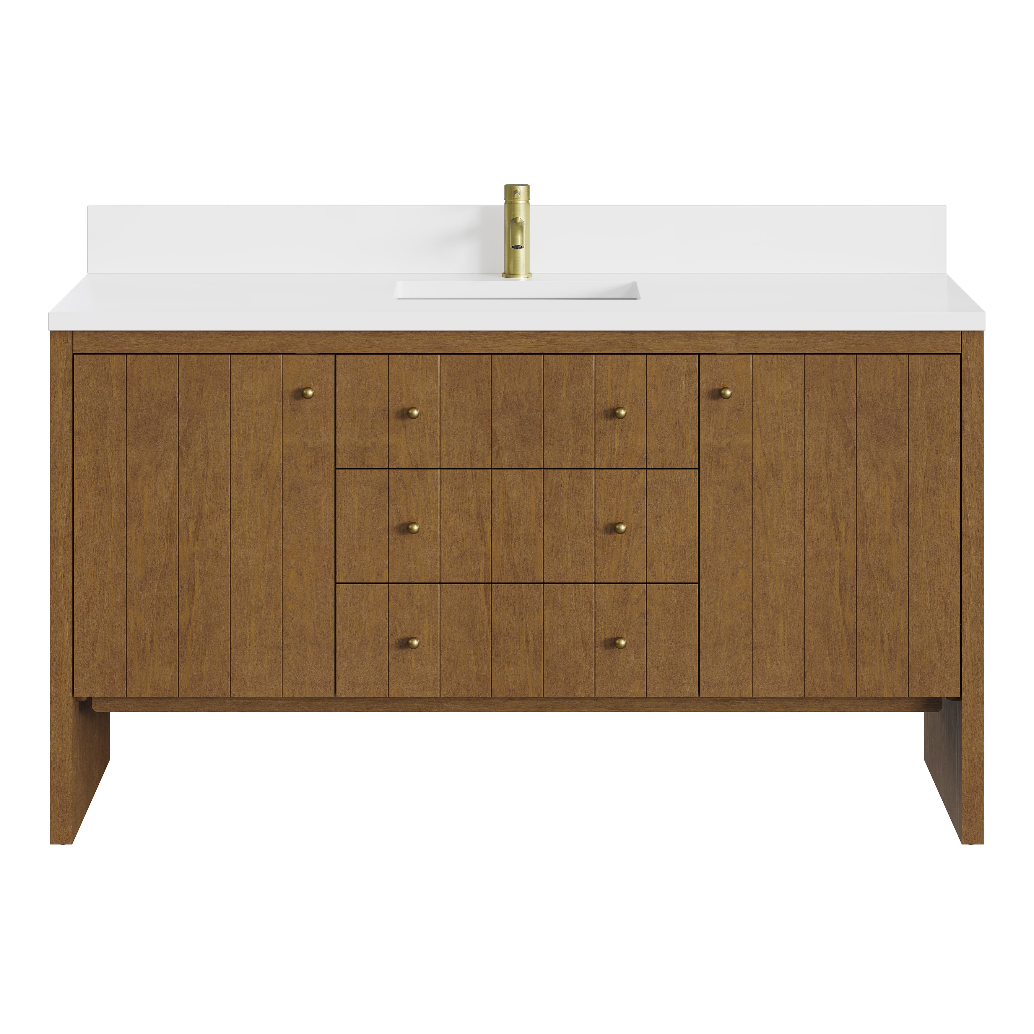 James Martin Hudson 60" Single Vanity in Honey Oak with 3cm Countertop