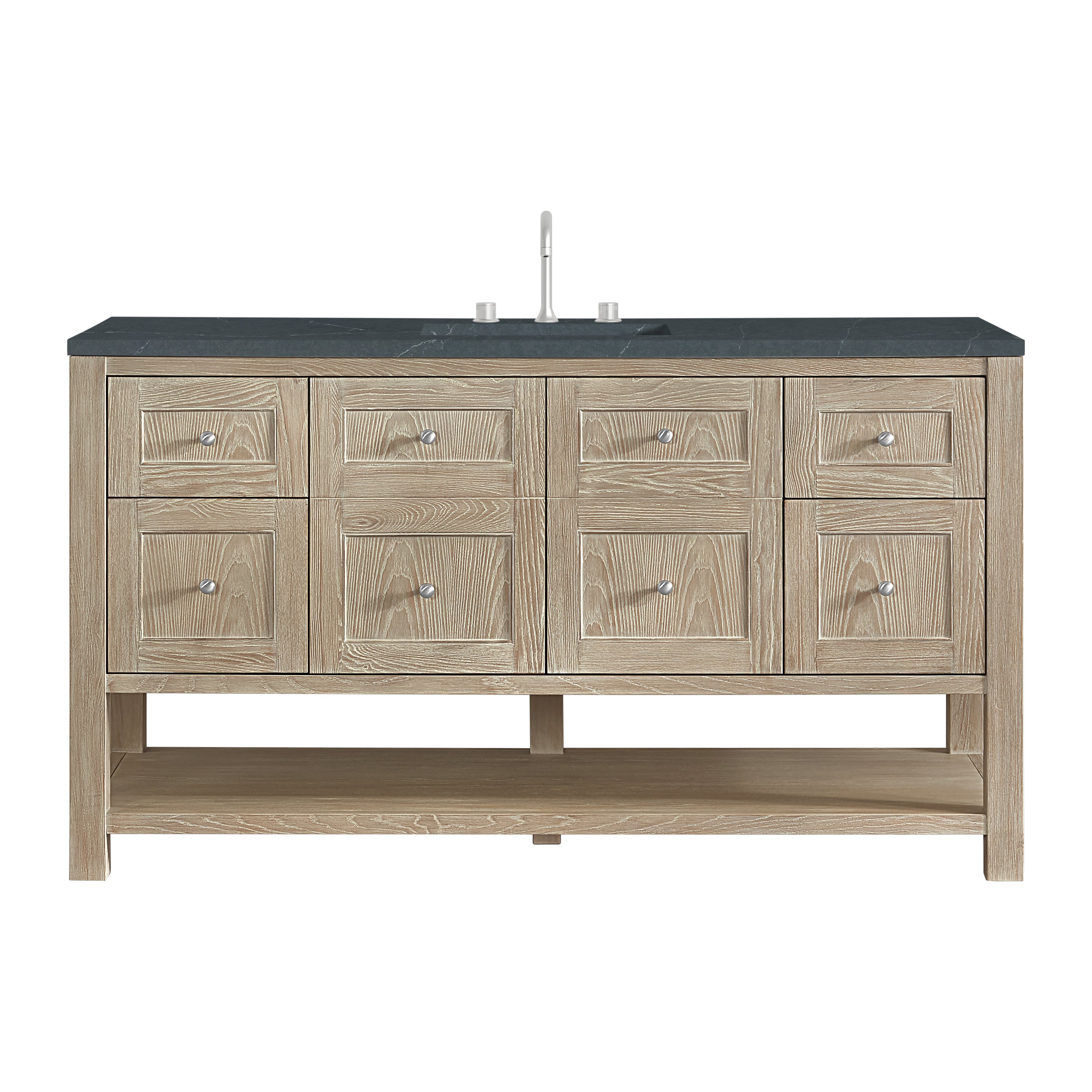 James Martin Breckenridge 60" Single Vanity in Whitewashed Oak with 3cm Countertop