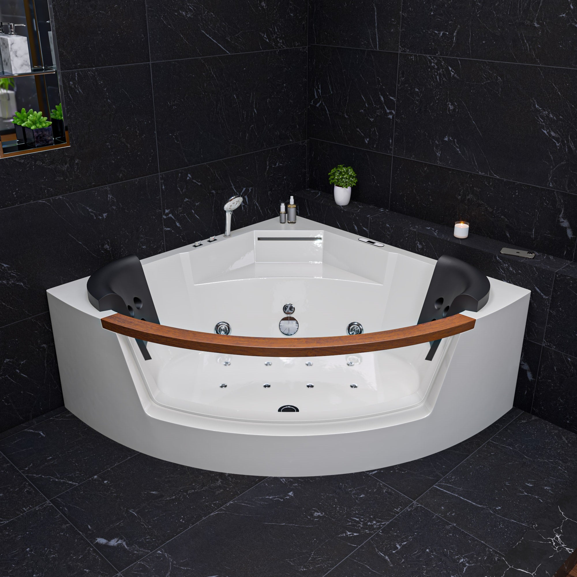EAGO AM197ETL 5 ft Clear Rounded Corner Acrylic Whirlpool Bathtub for Two