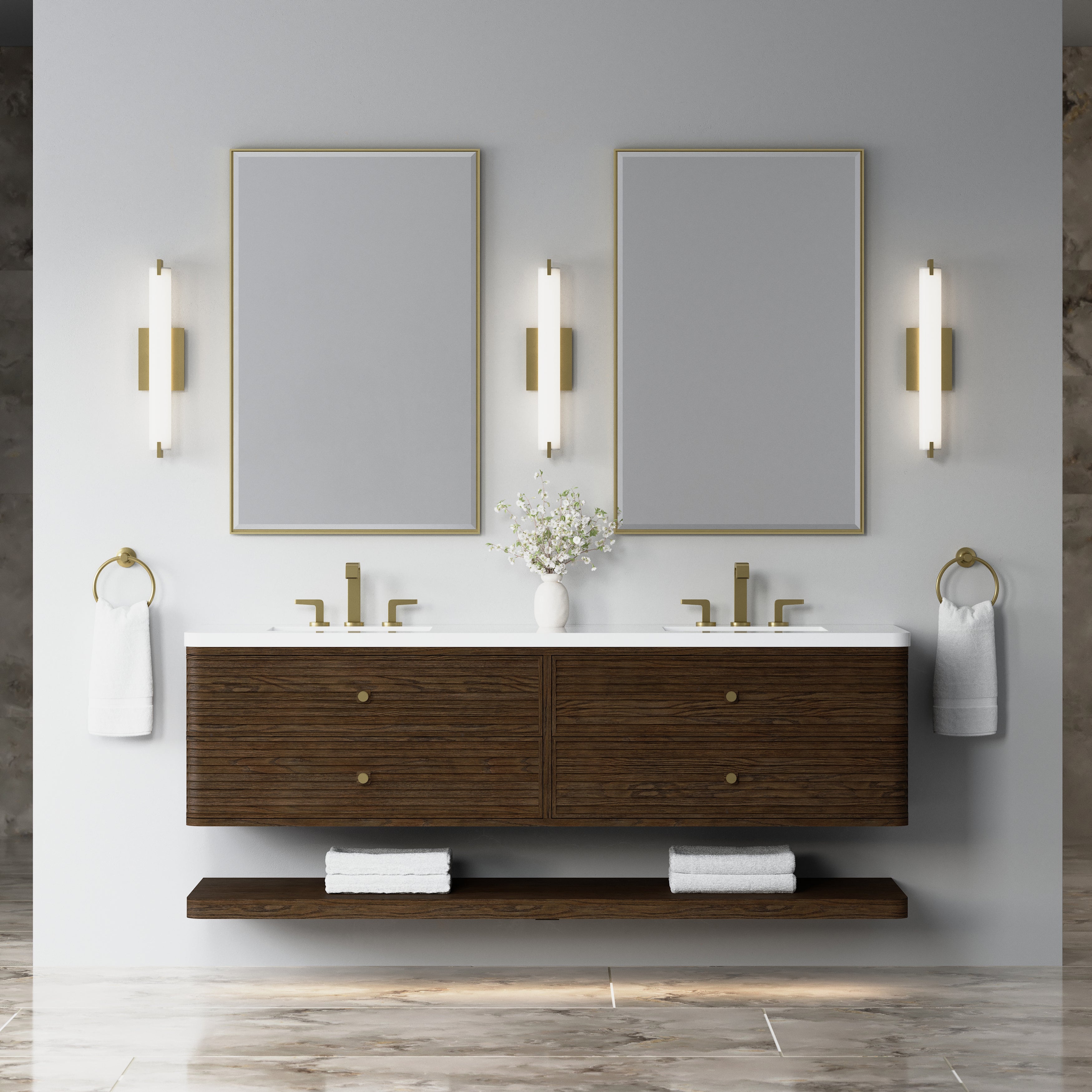 James Martin Allamari 72" Double Vanity in Sable with 3cm Countertop