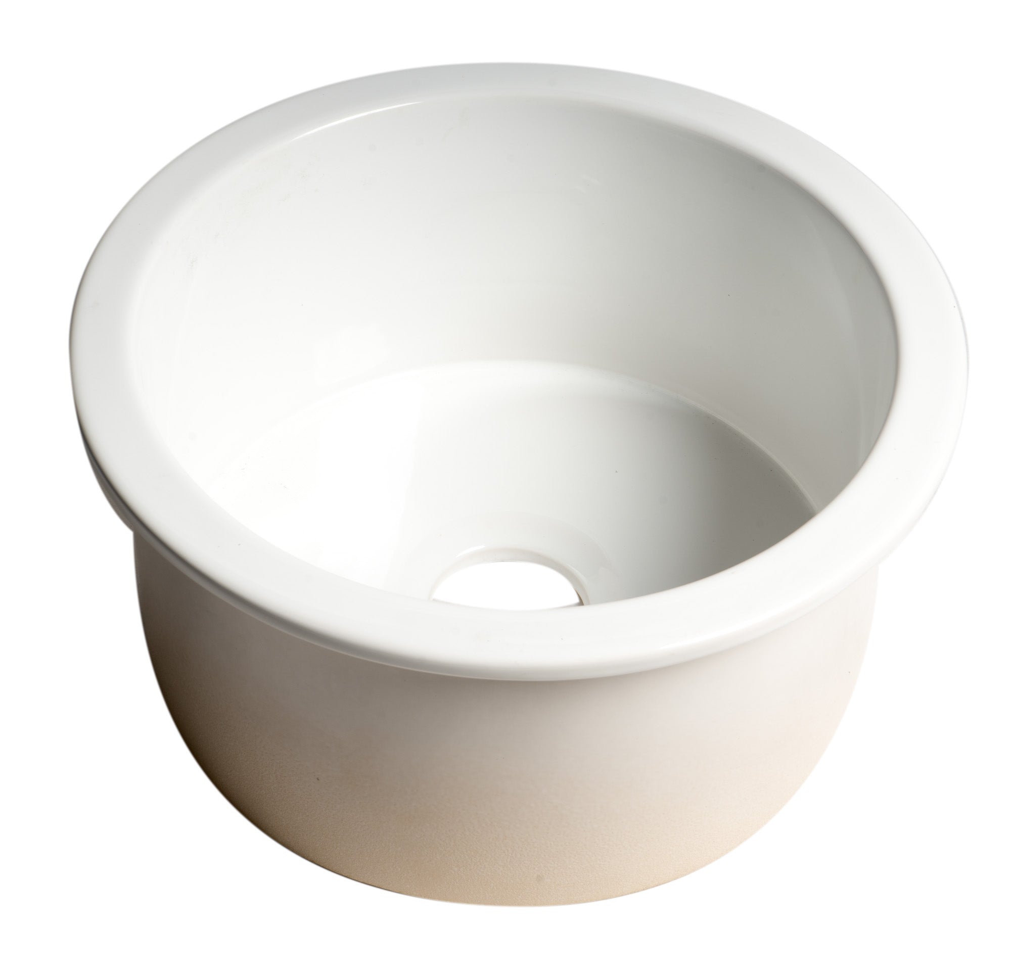 ALFI brand ABF1818R Round 18" x 18" Undermount / Drop In Fireclay Prep Sink
