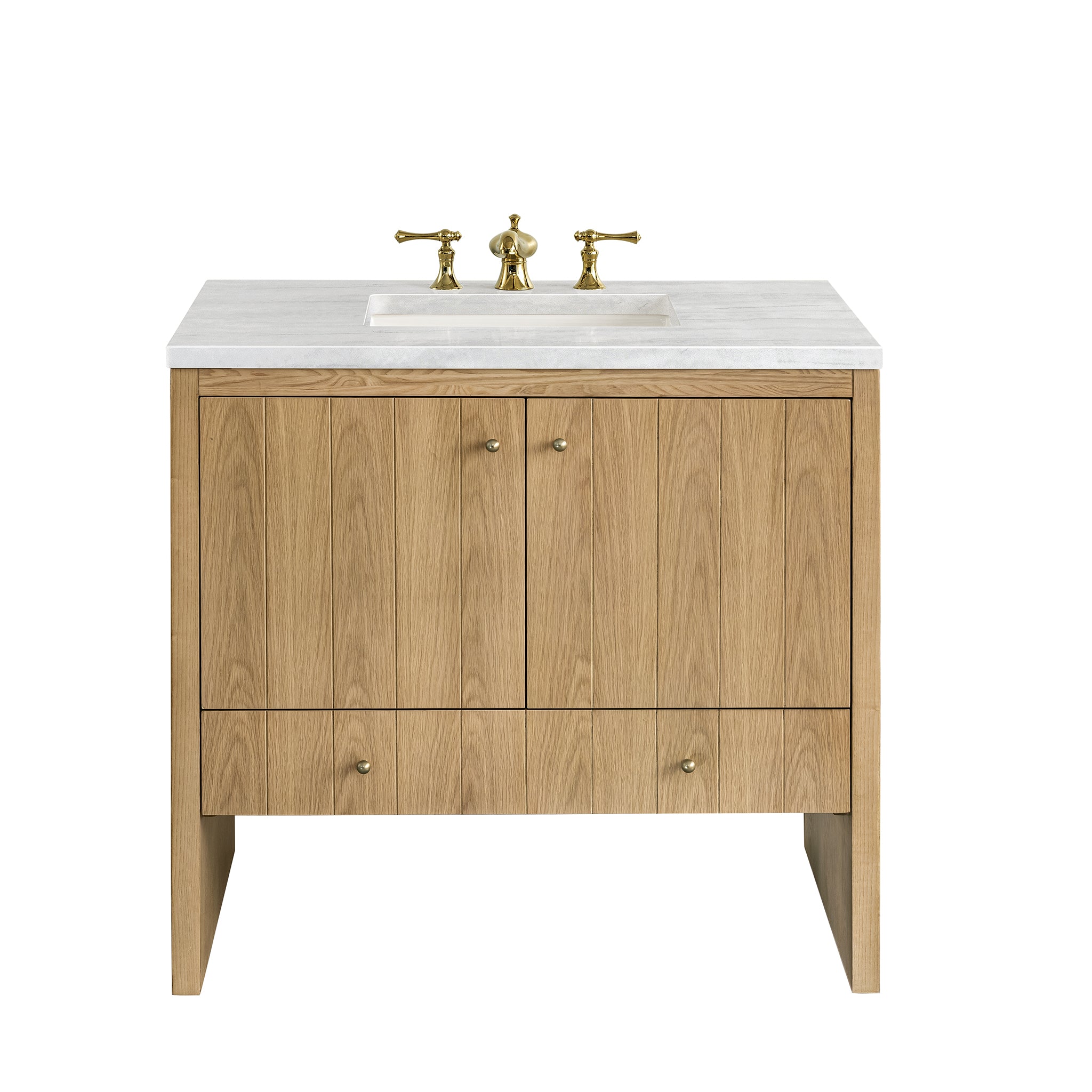James Martin Hudson 36" Single Vanity in Light Natural Oak with 3cm Countertop