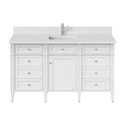 James Martin Brittany 60" Single Vanity in Bright White with 3cm Countertop