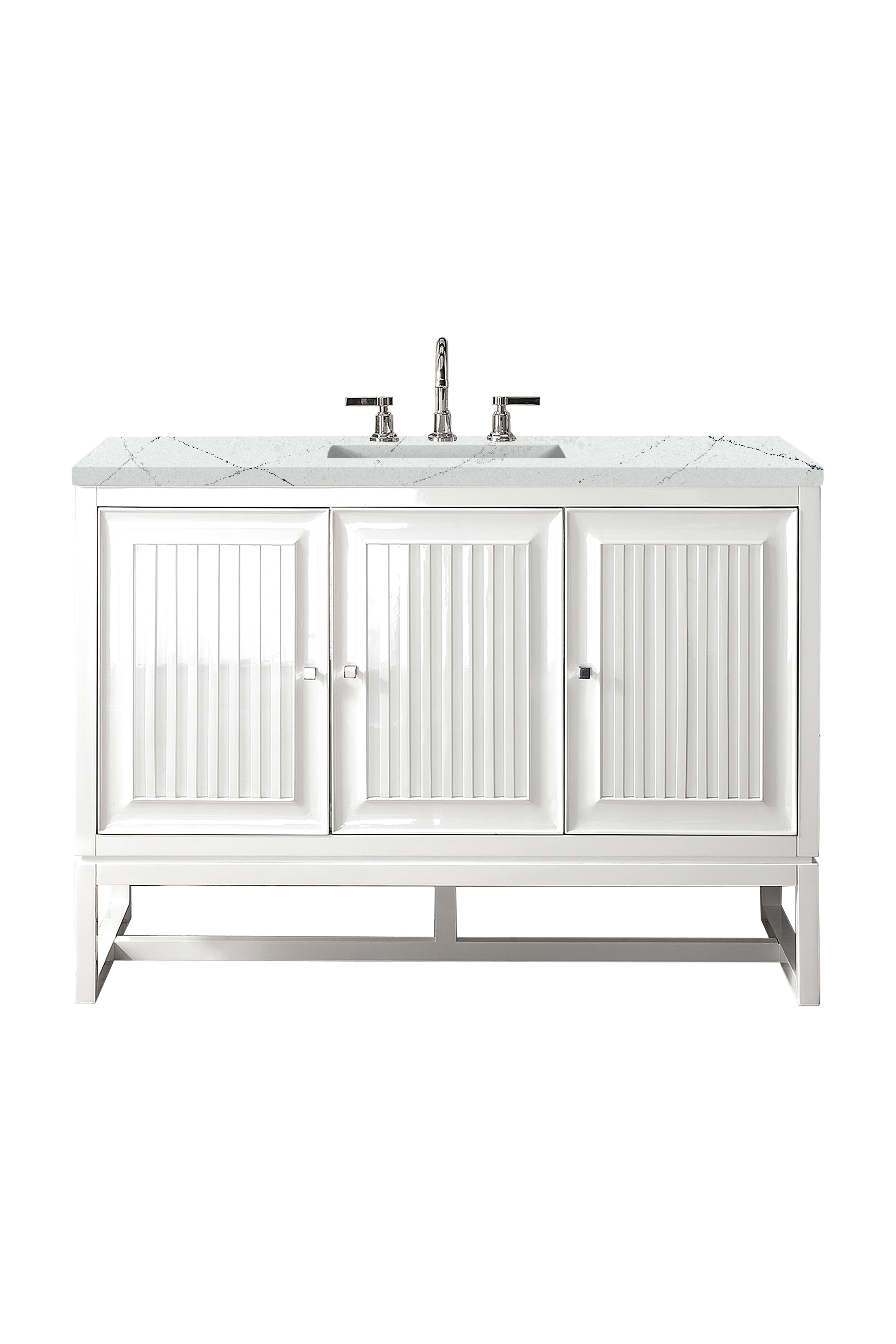 James Martin Athens 48" Single Vanity in Glossy White with 3cm Countertop