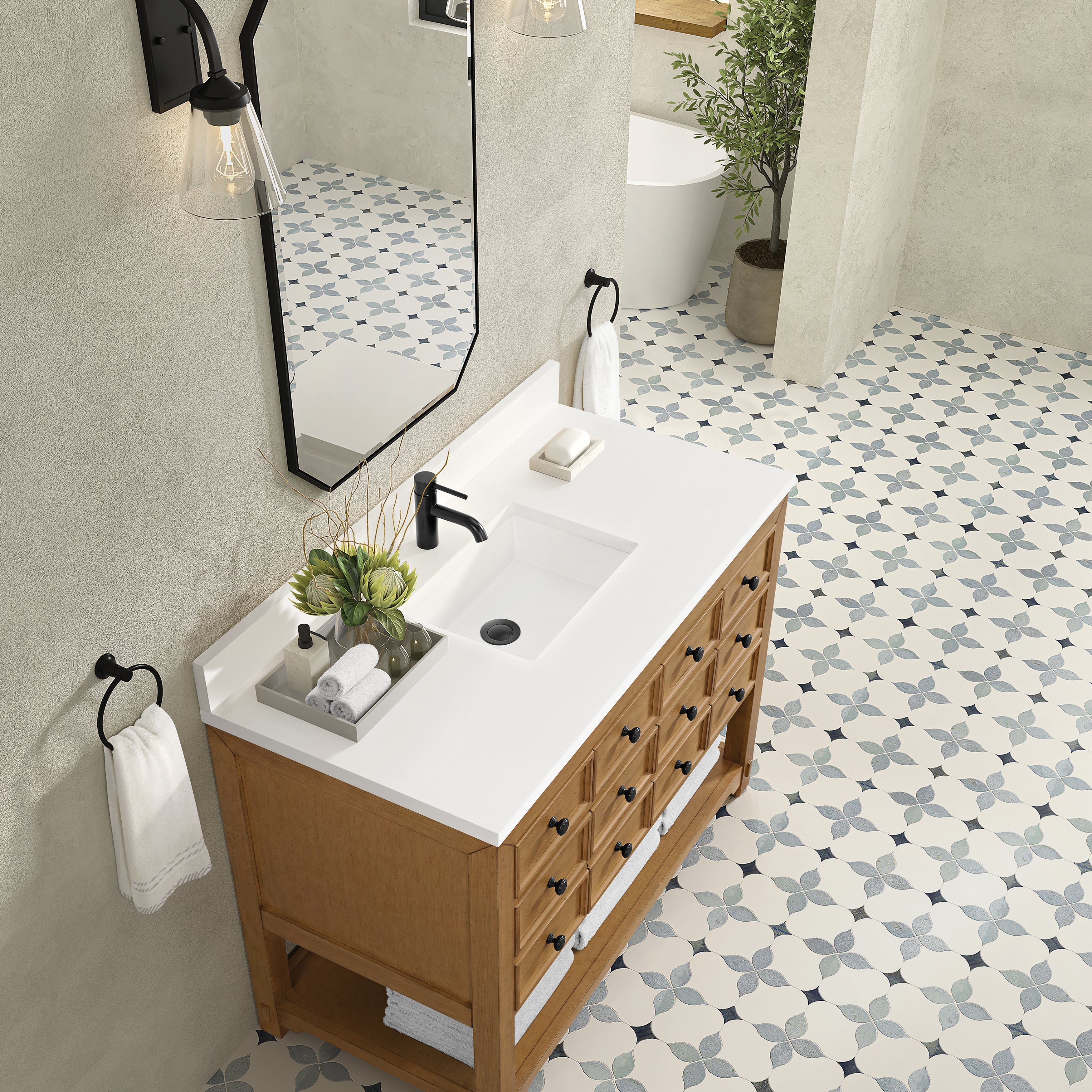 James Martin Malibu 48" Single Vanity in Amber Birch with 3cm Countertop