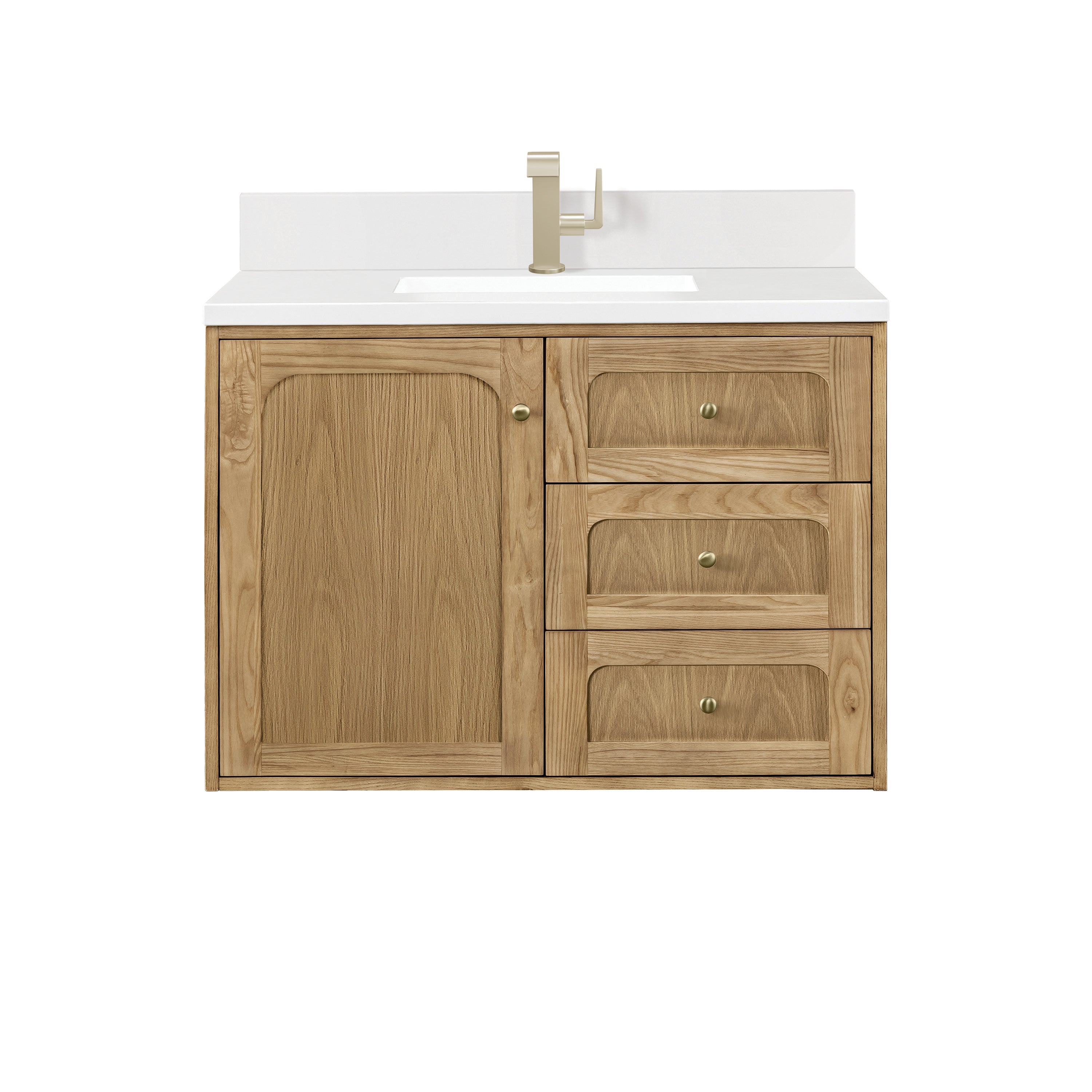 James Martin Laurent 36" Single Vanity in Light Natural Oak with 3cm Countertop