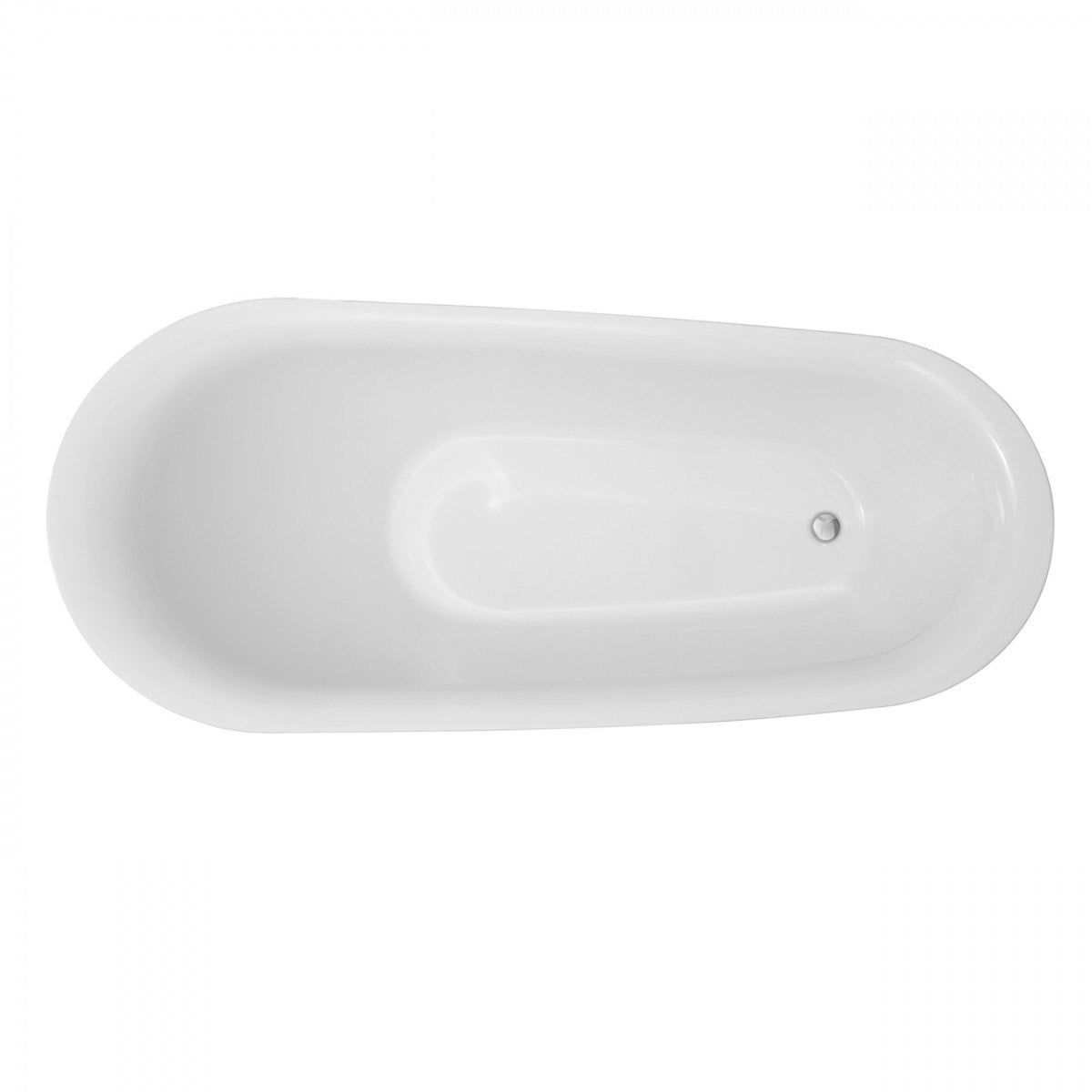 MAIDSTONE Nordland 71 Inch Acrylic Slipper Freestanding Bathtub - No Faucet Drillings