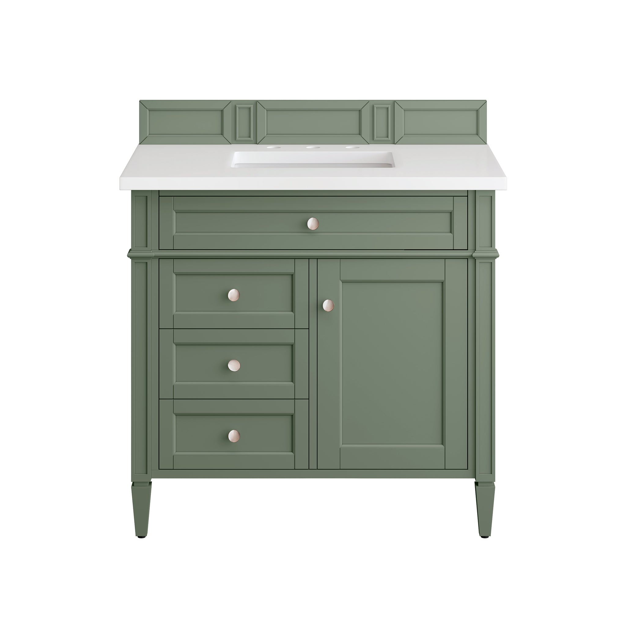 James Martin Brittany 36" Single Vanity in Smokey Celadon with 3cm Countertop