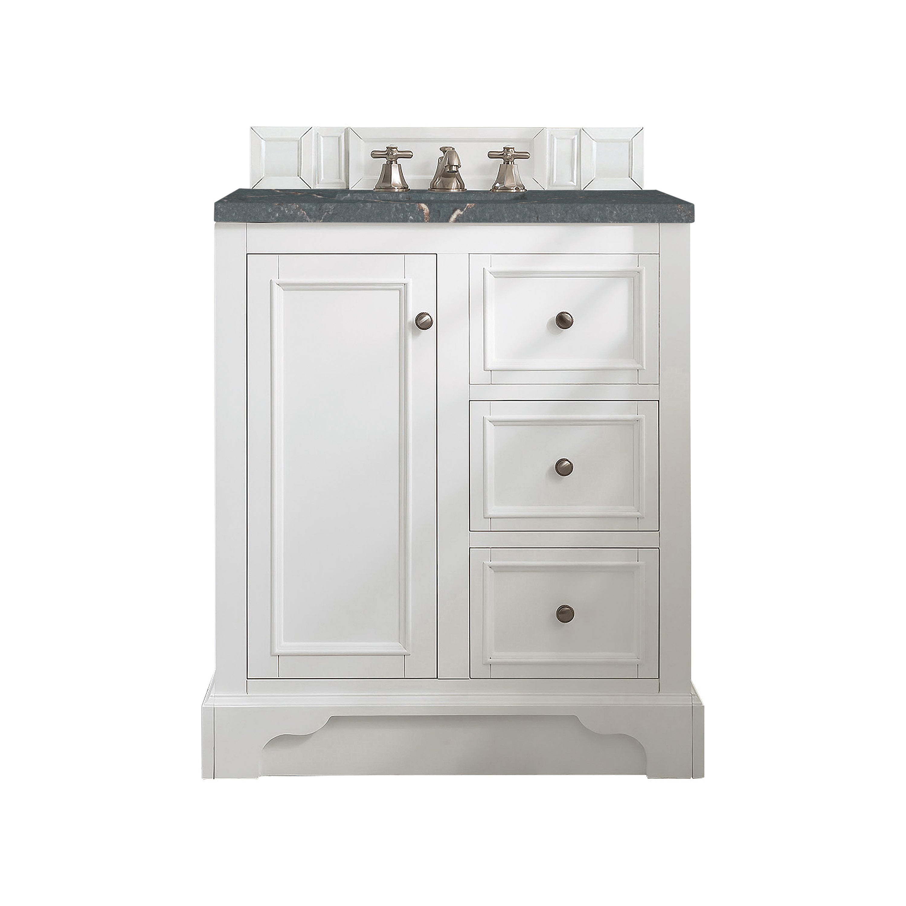 James Martin De Soto 30" Single Vanity in Bright White with 3cm Countertop