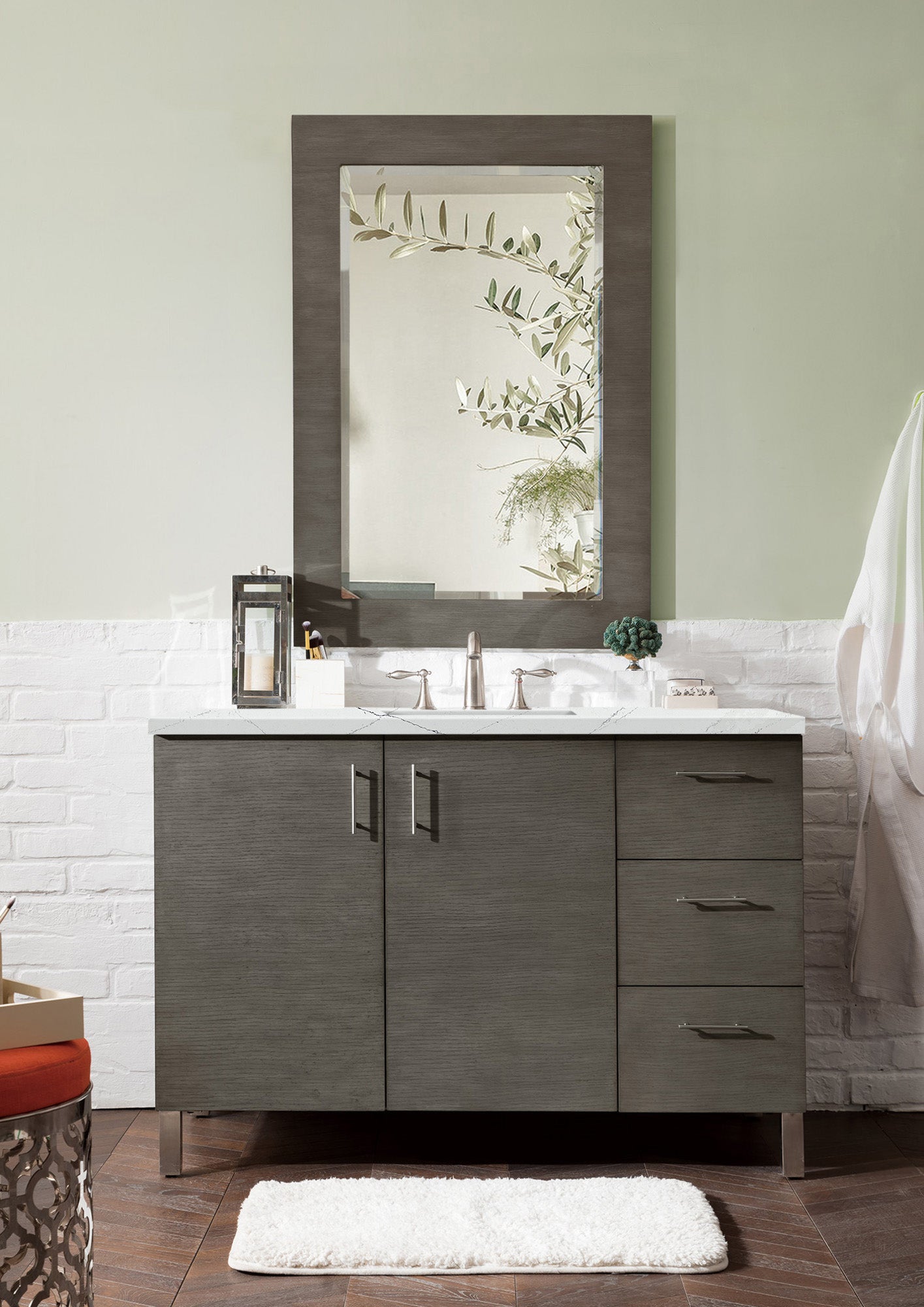 James Martin Metropolitan 48" Single Vanity in Silver Oak with 3cm Countertop