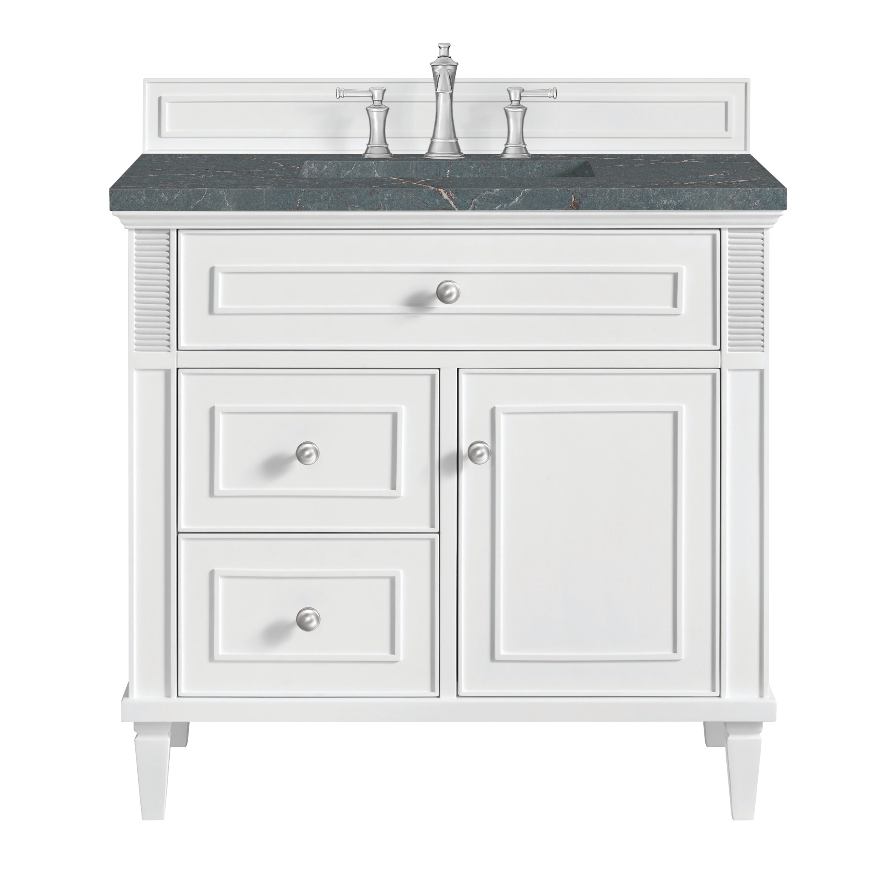 James Martin Lorelai 36" Single Vanity in Bright White with 3cm Countertop