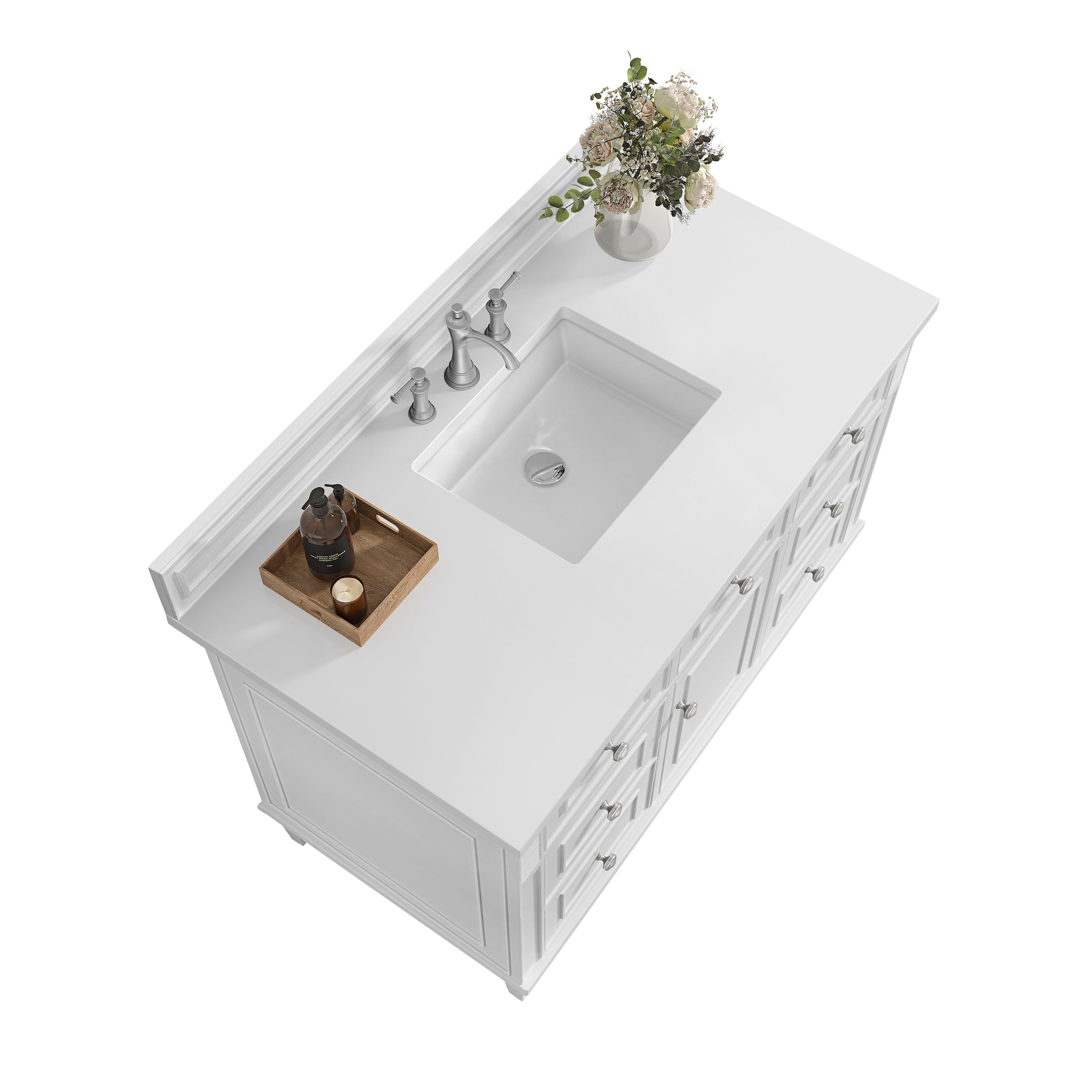 James Martin Lorelai 48" Single Vanity in Bright White with 3cm Countertop