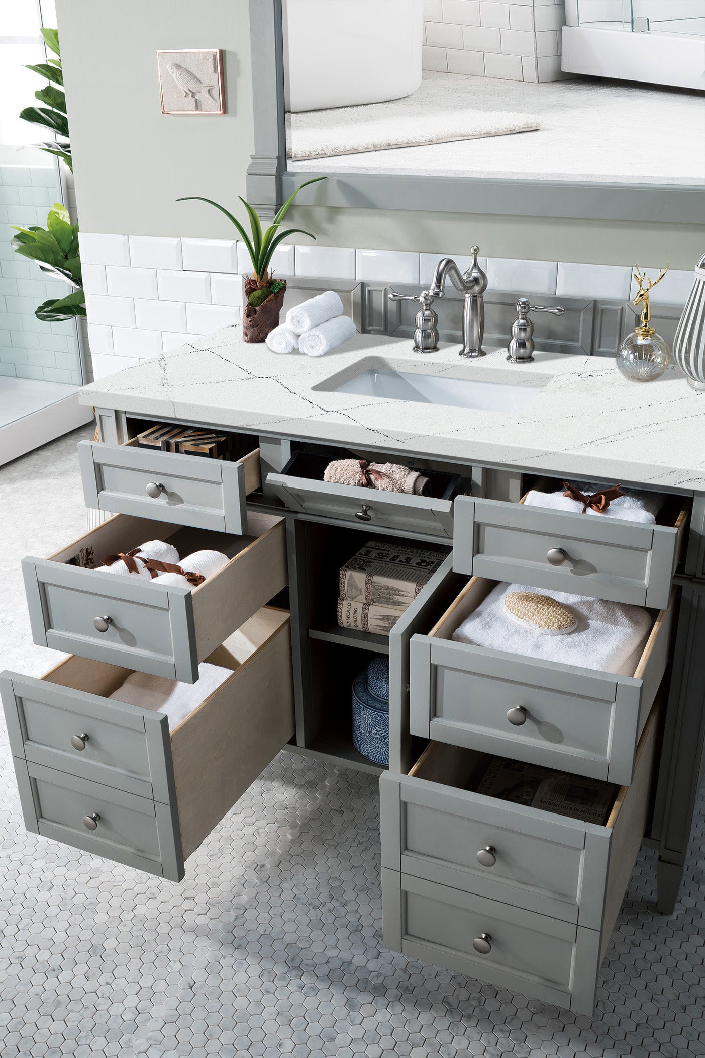 James Martin Brittany 48" Single Vanity in Urban Gray with 3cm Countertop