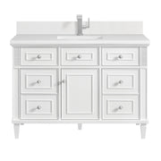 James Martin Lorelai 48" Single Vanity in Bright White with 3cm Countertop