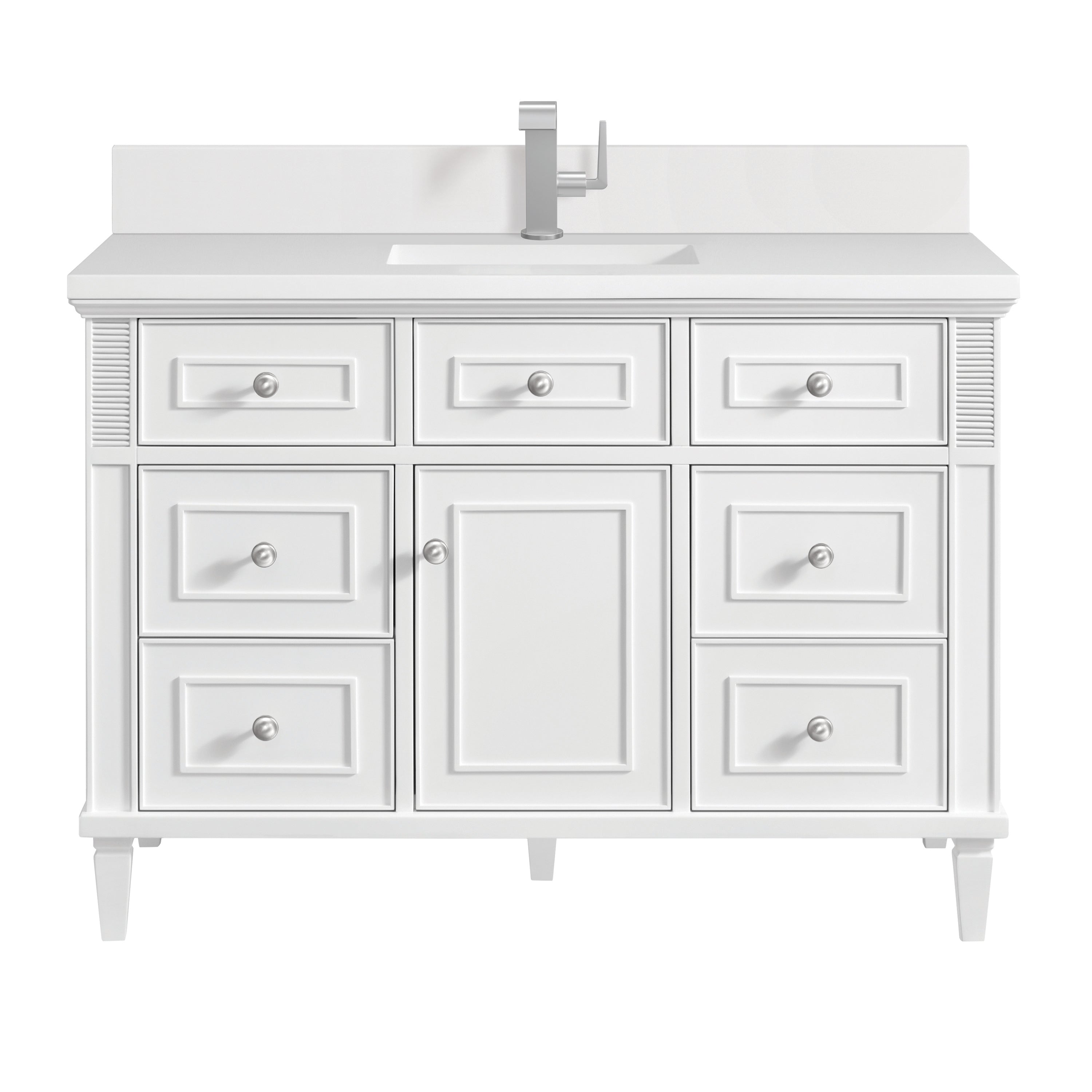 James Martin Lorelai 48" Single Vanity in Bright White with 3cm Countertop