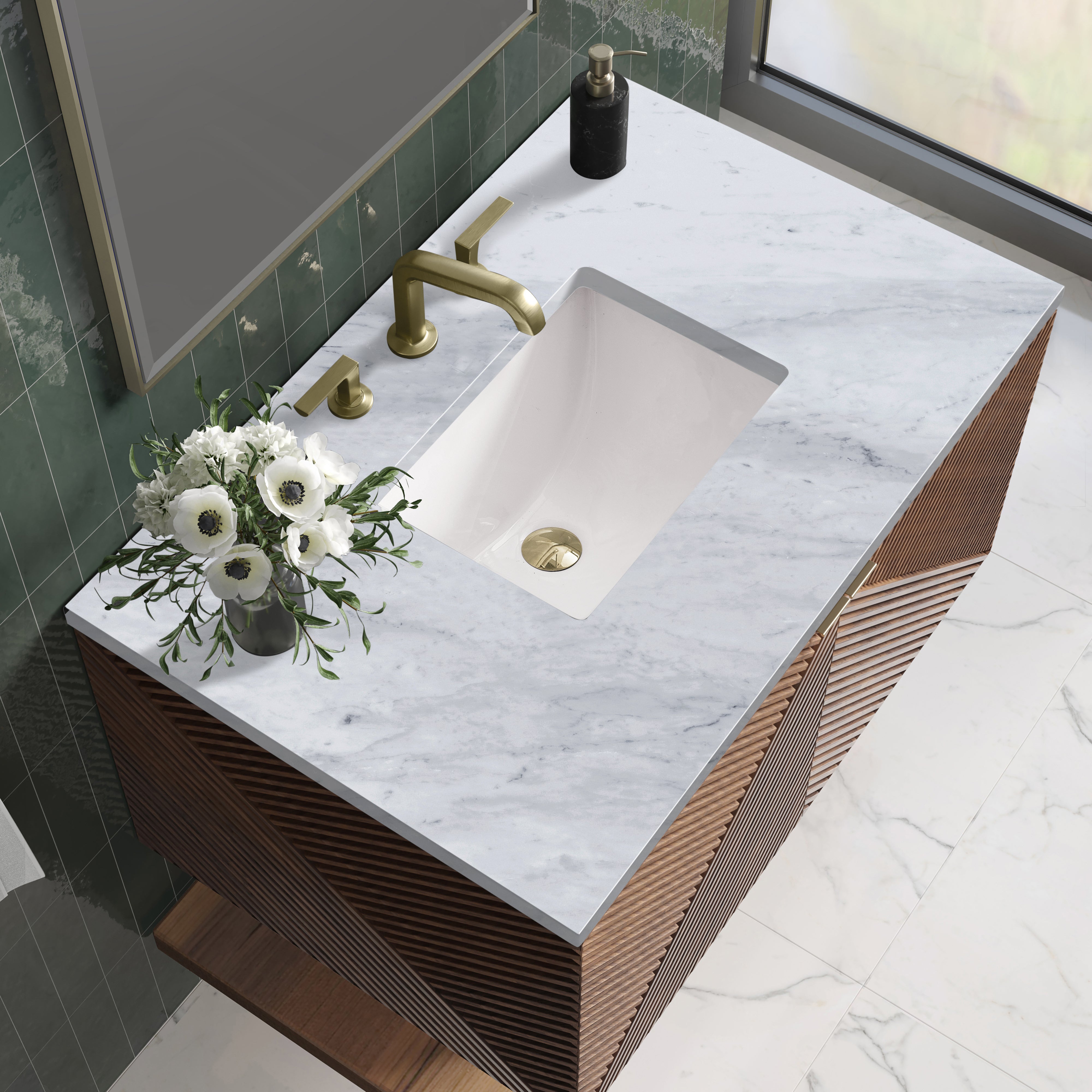 James Martin Marcello 36" Single Vanity in Chestnut with 3cm Countertop