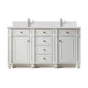 James Martin Bristol 60" Double Vanity in Bright White with 3cm Countertop