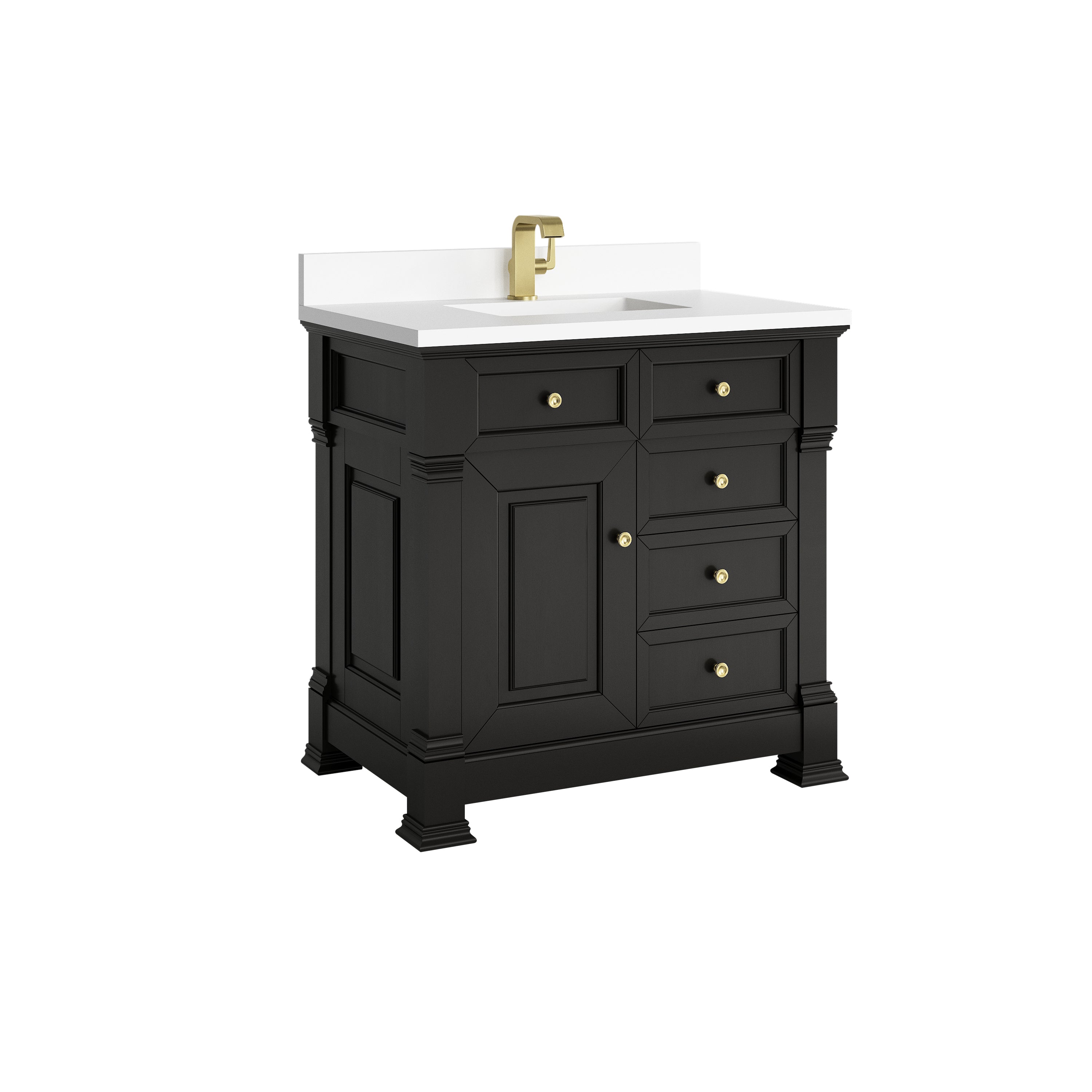 James Martin Brookfield 36" Single Vanity in Black Onyx with 3cm Countertop