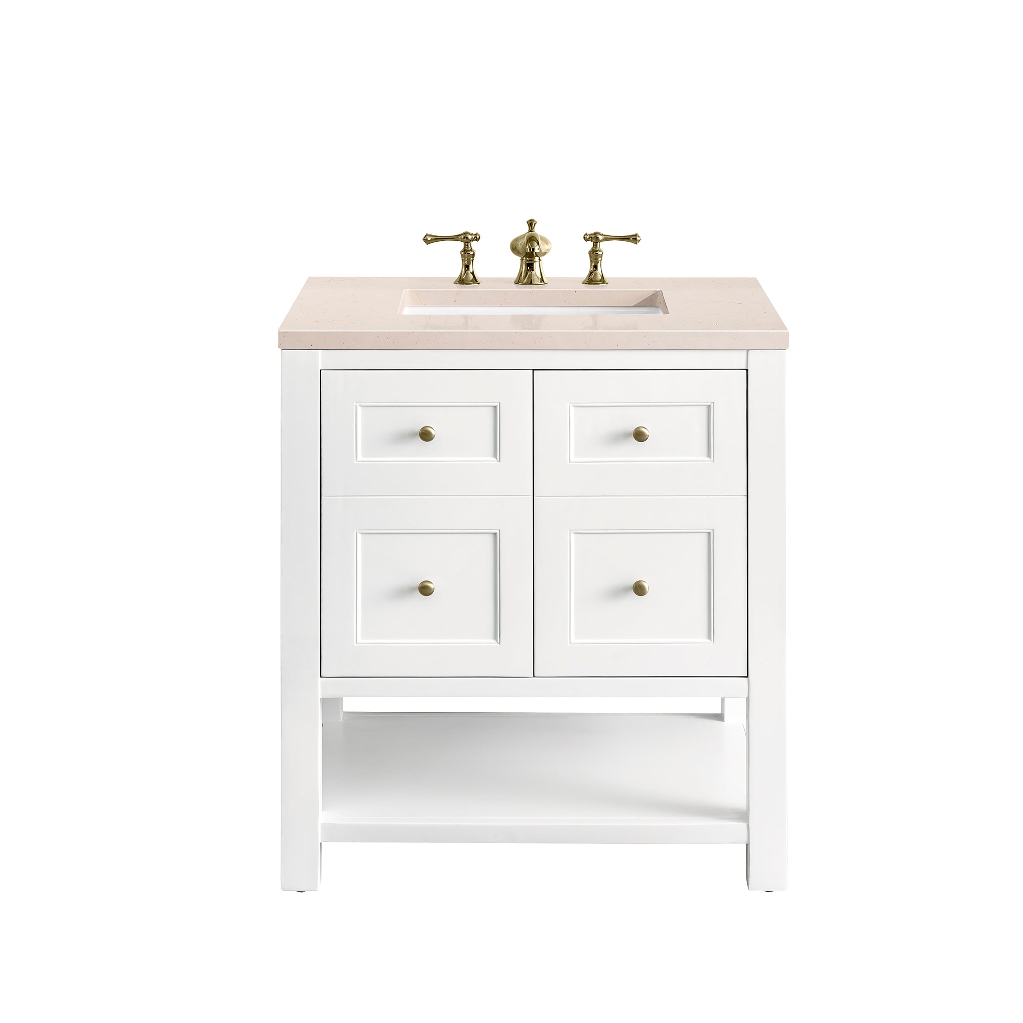 James Martin Breckenridge 30" Single Vanity in Bright White with 3cm Countertop