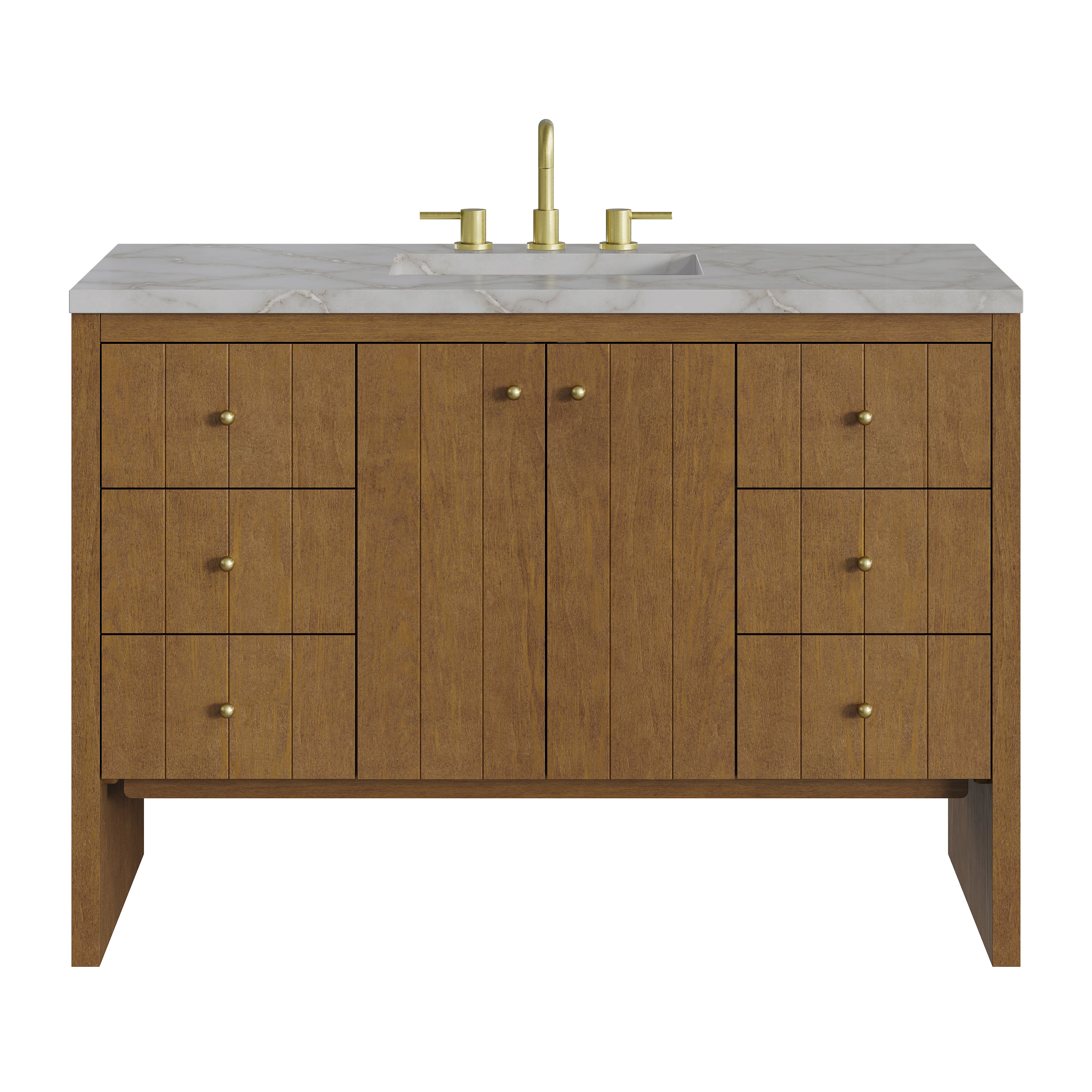 James Martin Hudson 48" Single Vanity in Honey Oak with 3cm Countertop
