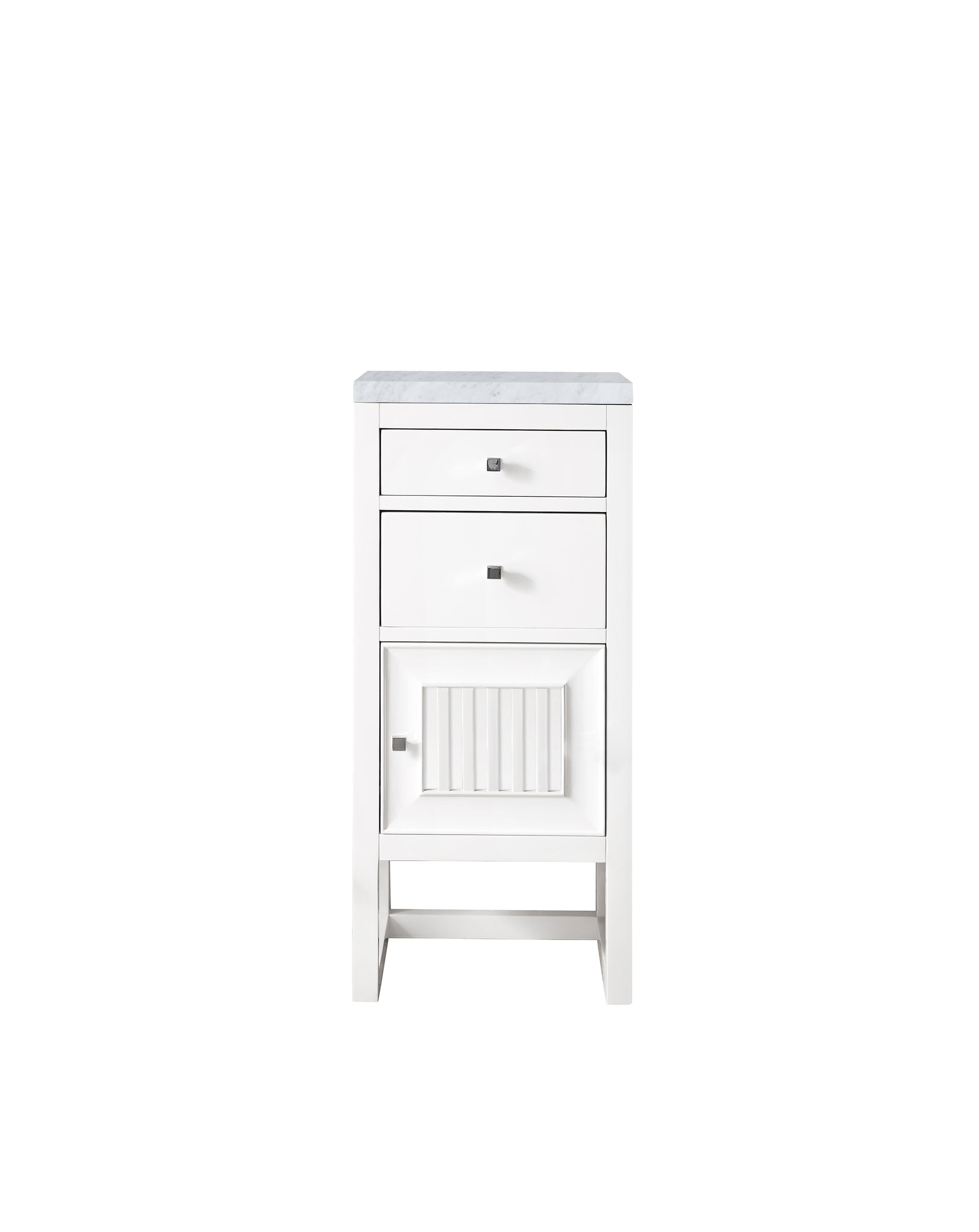 James Martin Athens 15" Base Cabinet with Drawers and Right Door in Glossy White with 3cm Countertop