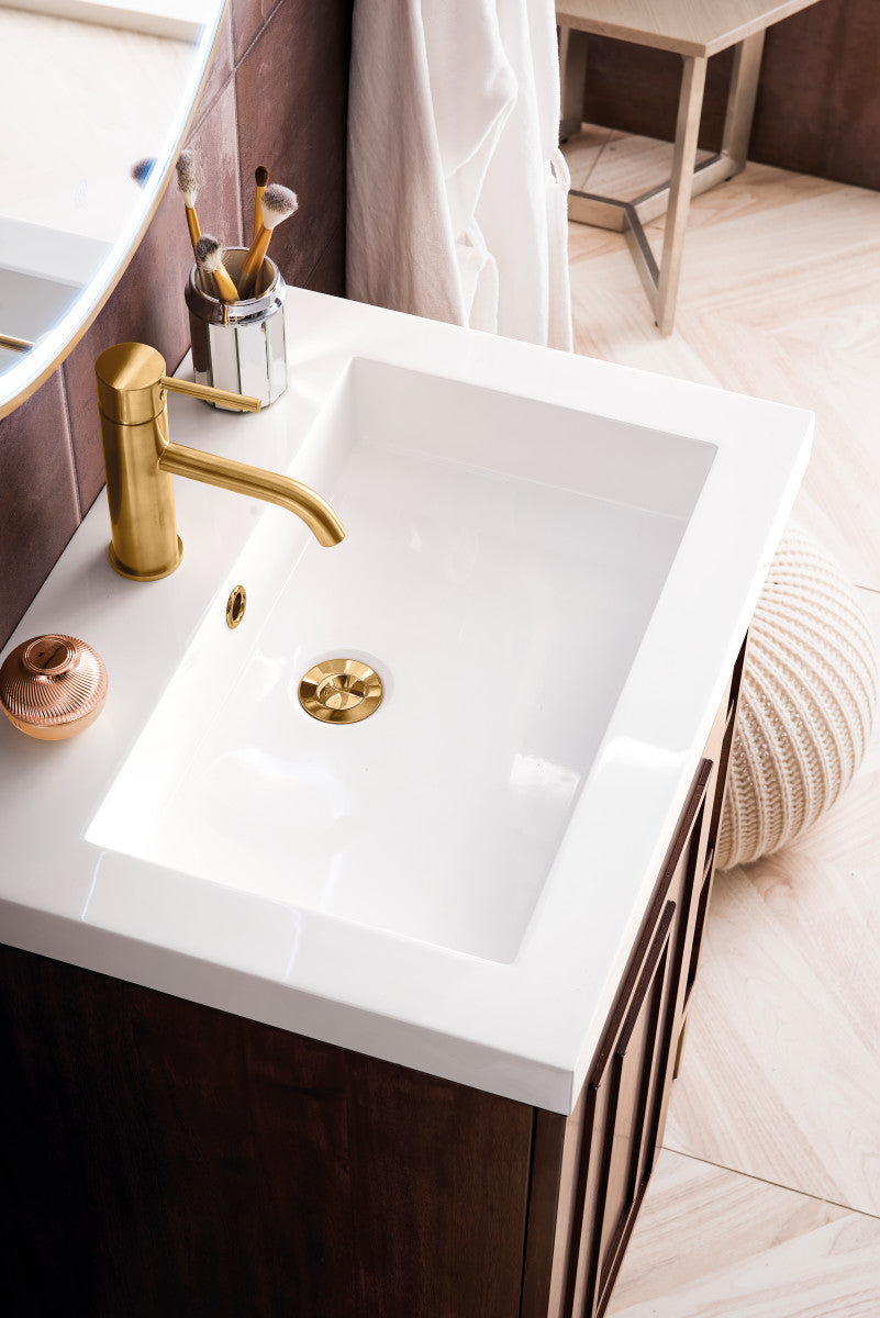 Alicante 24" Single Vanity with White Glossy Composite Stone Top