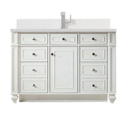 James Martin Bristol 48" Single Vanity in Bright White with 3cm Countertop