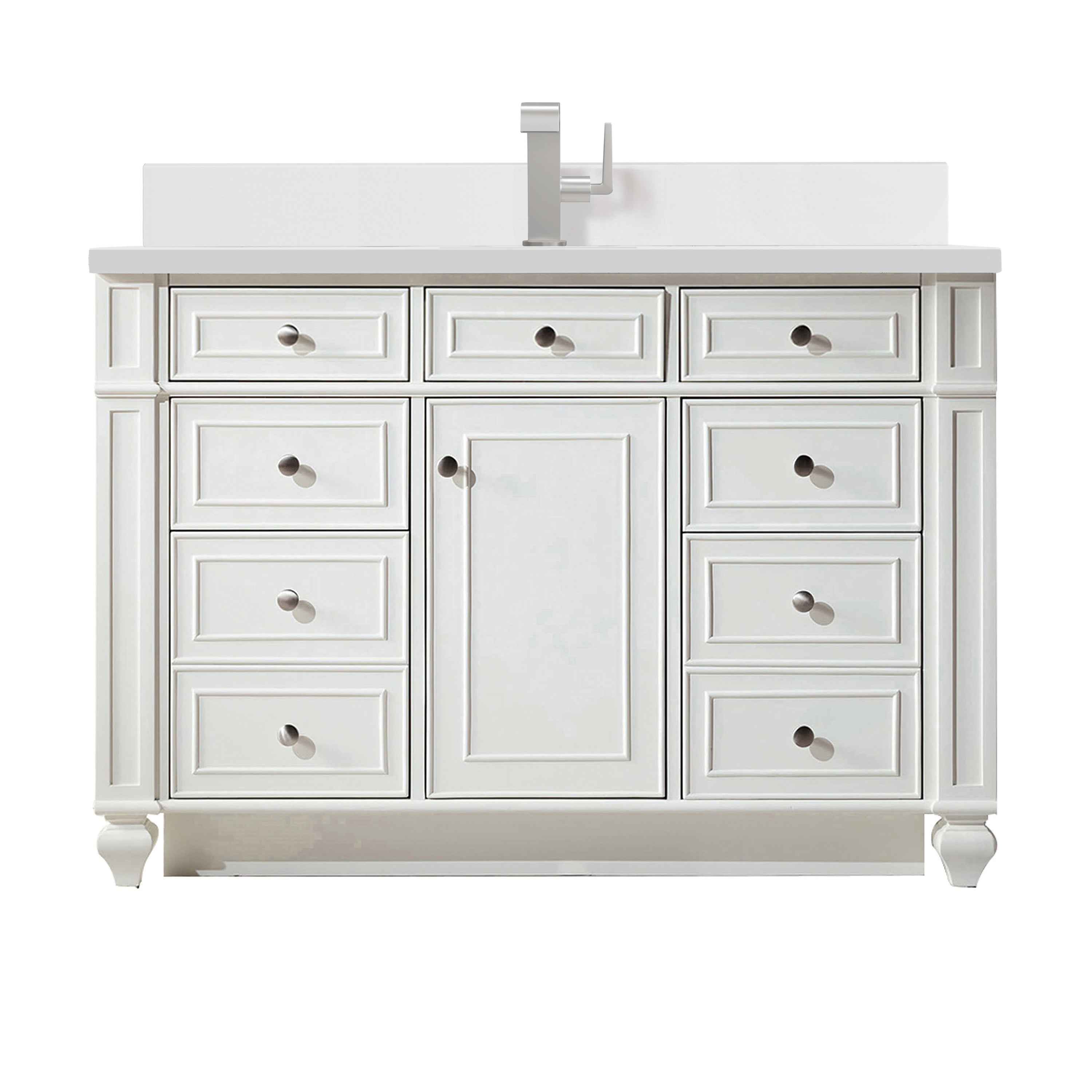 James Martin Bristol 48" Single Vanity in Bright White with 3cm Countertop