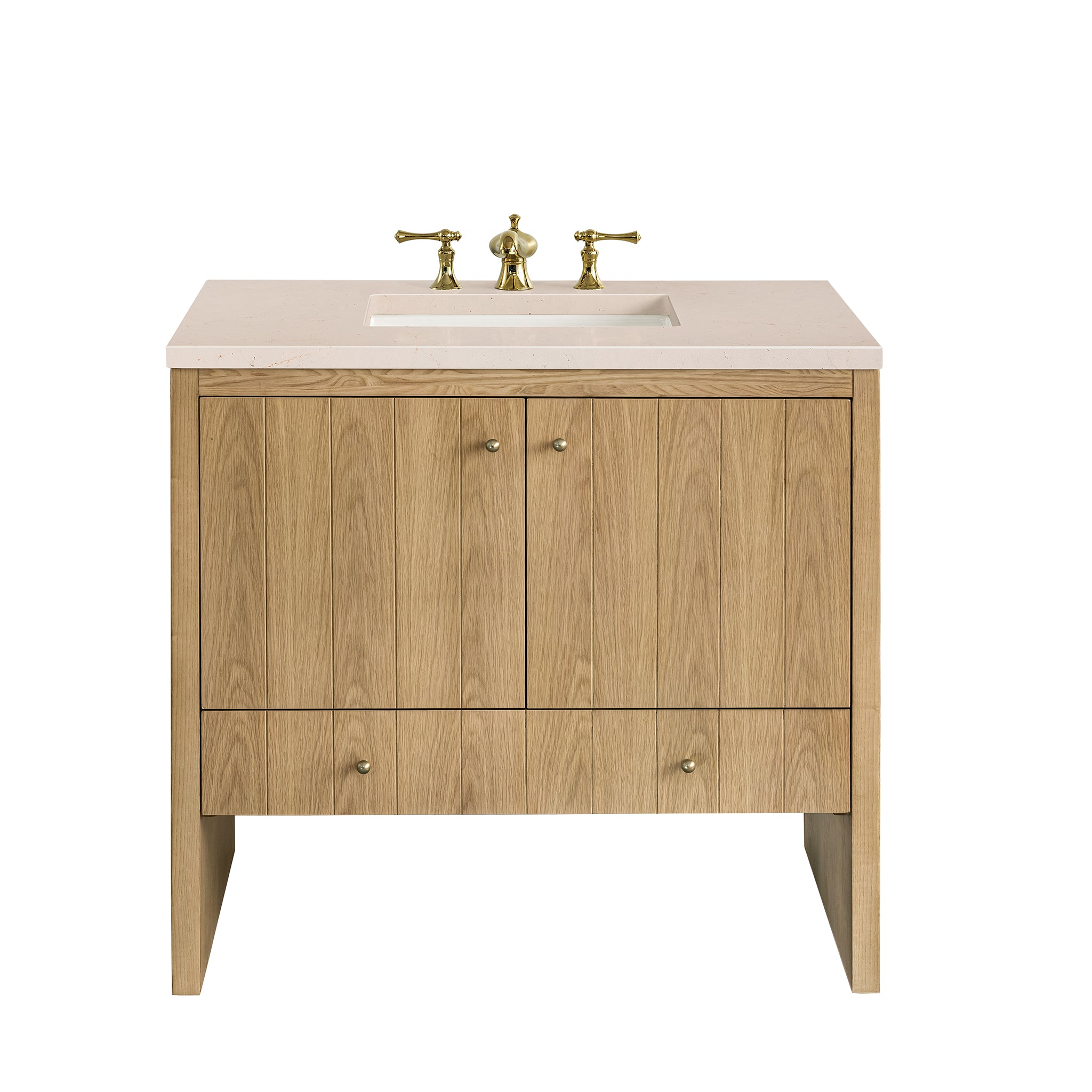 James Martin Hudson 36" Single Vanity in Light Natural Oak with 3cm Countertop