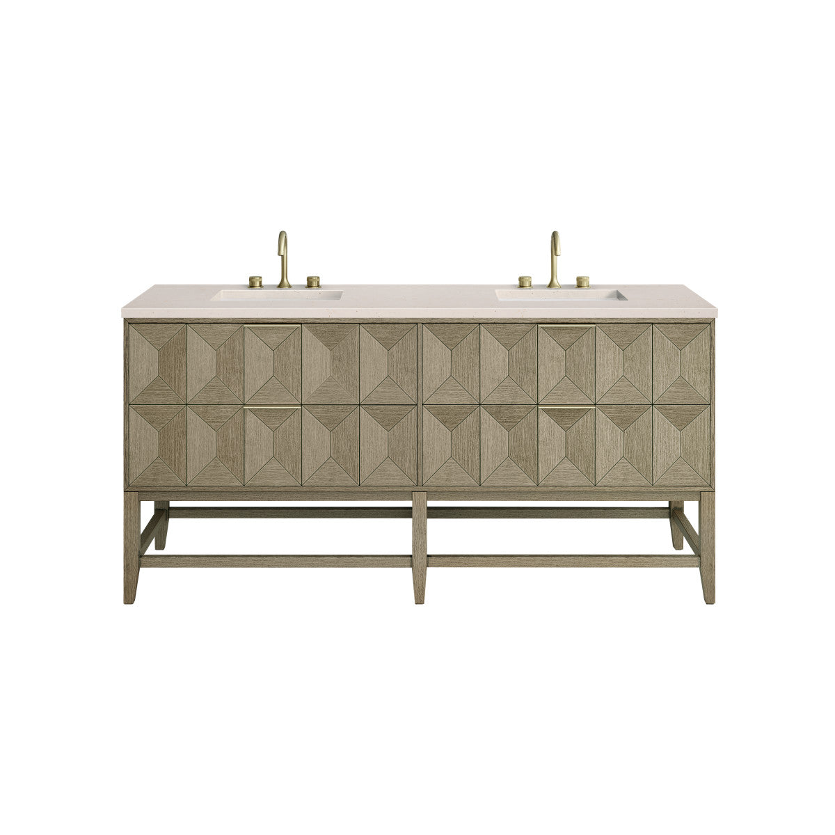 Emmeline 72" Double Vanity Cabinet, Pebble Oak