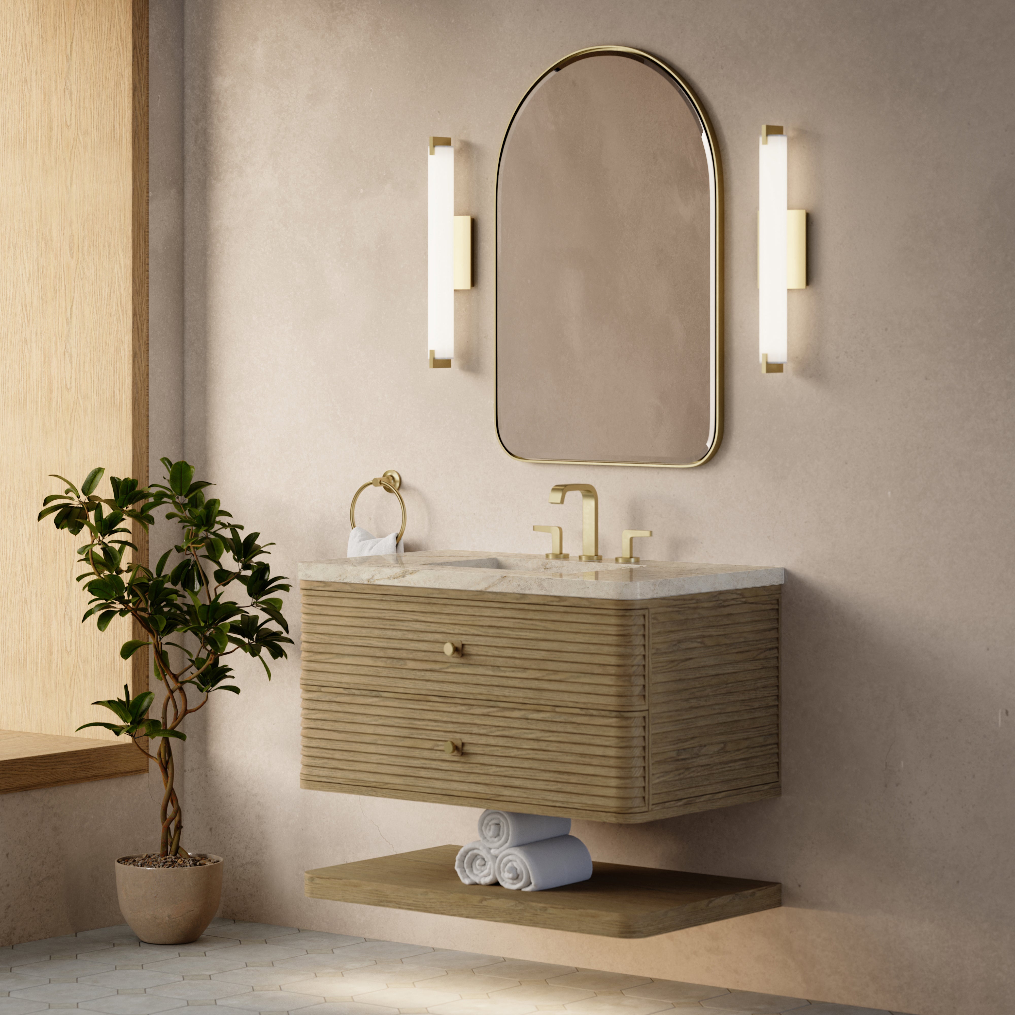 James Martin Allamari 36" Single Vanity in Dune Mist with 3cm Countertop