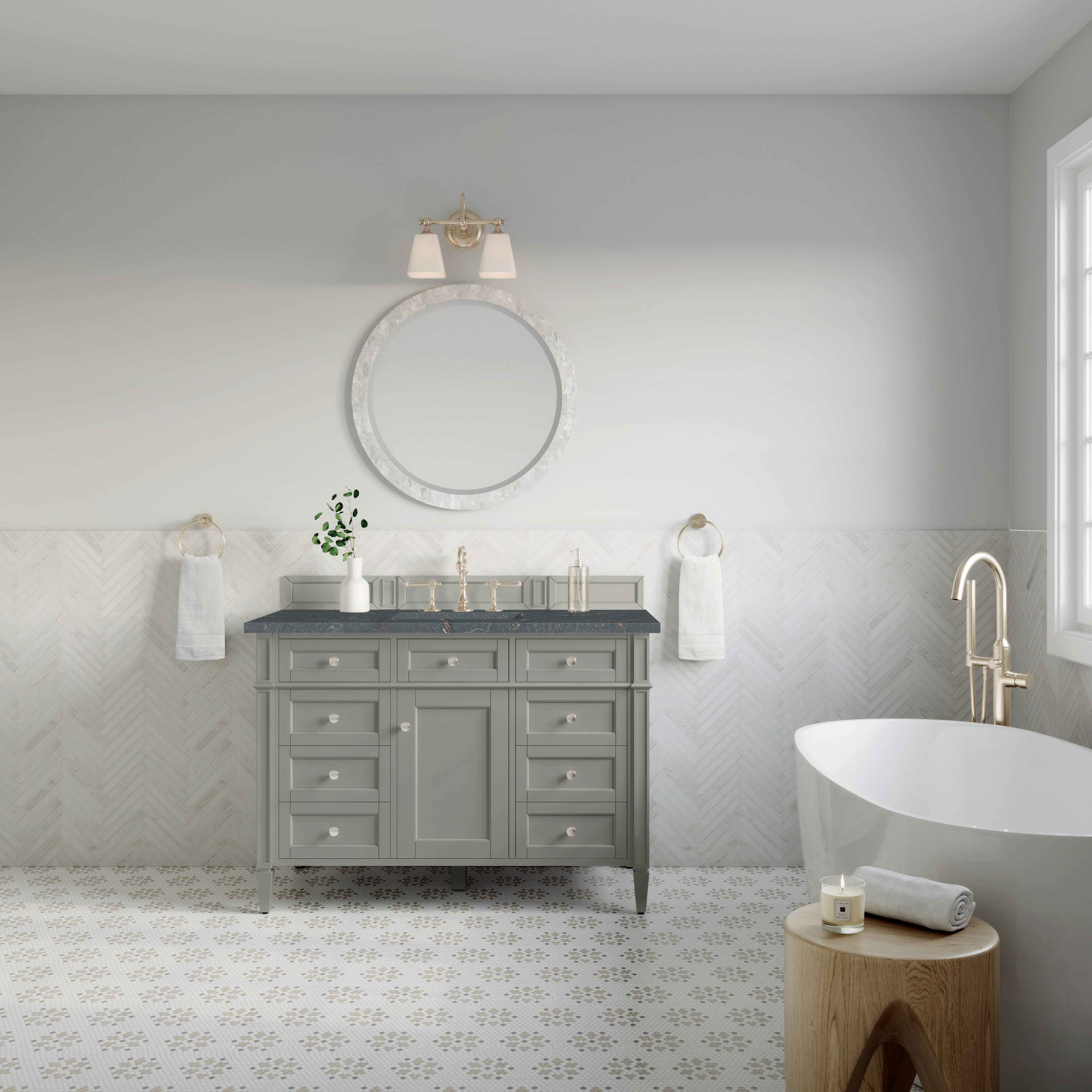 James Martin Brittany 48" Single Vanity in Urban Gray with 3cm Countertop