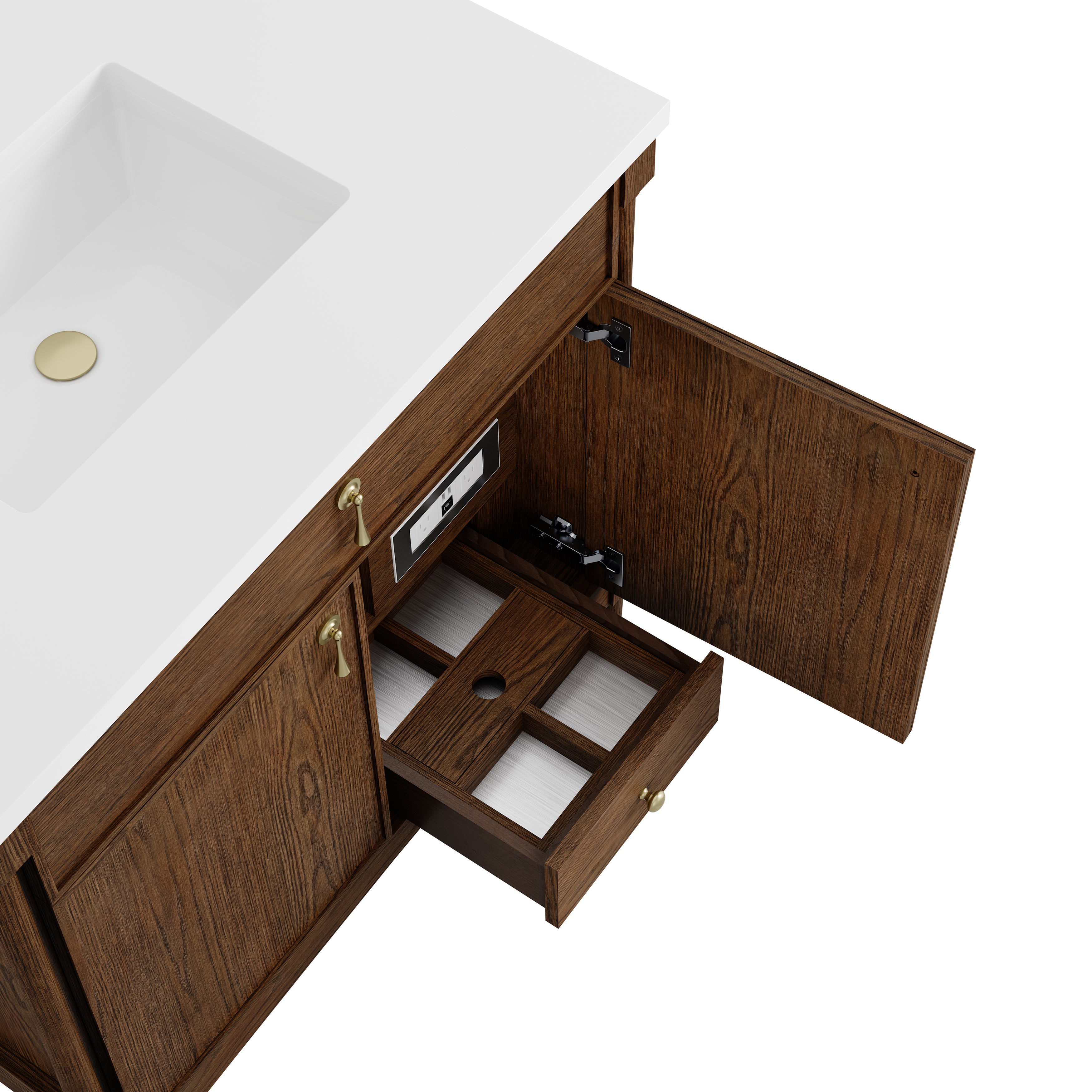 James Martin Kinnsden 36" Single Vanity in Sable Oak with 3cm Countertop