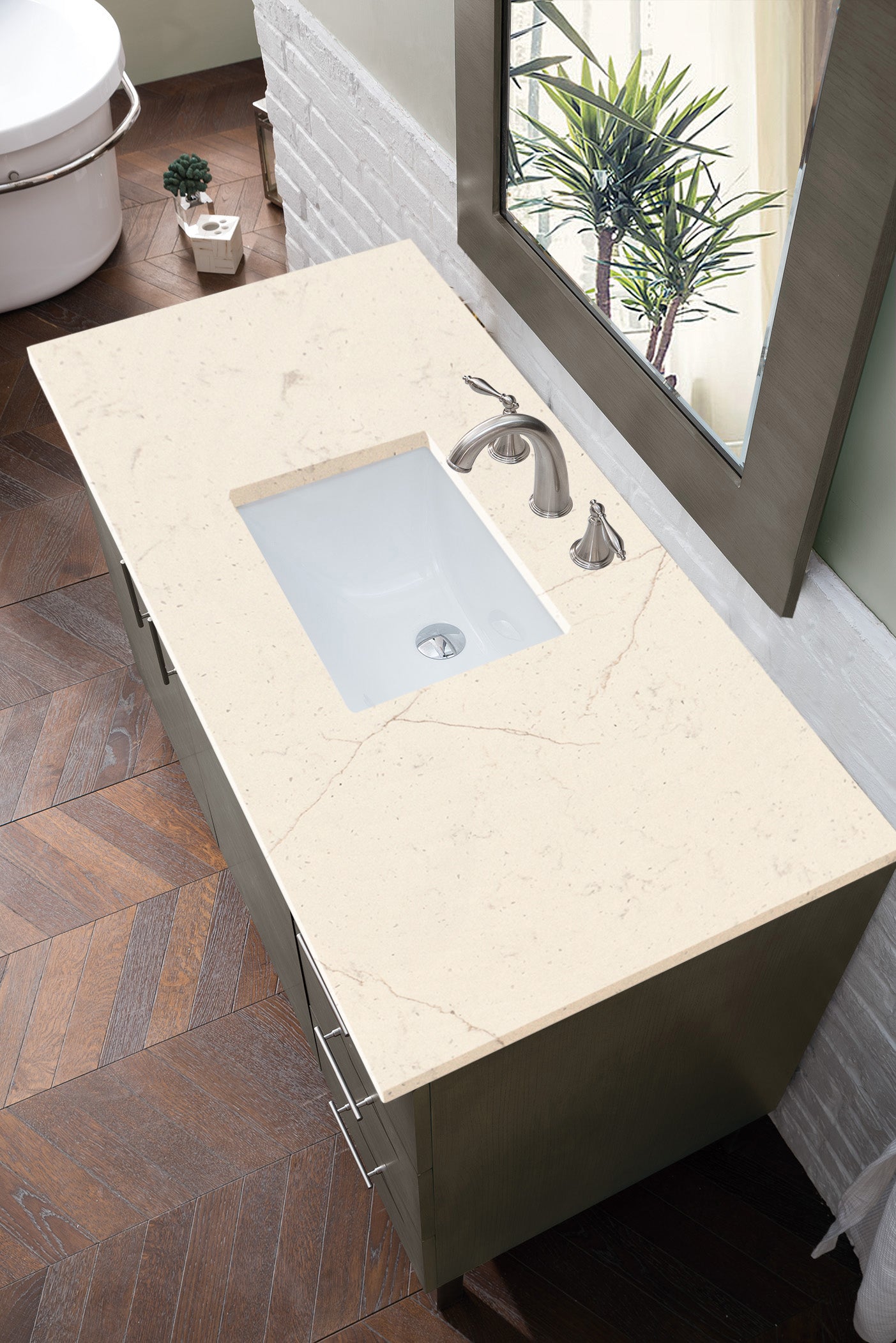 James Martin Metropolitan 48" Single Vanity in Silver Oak with 3cm Countertop