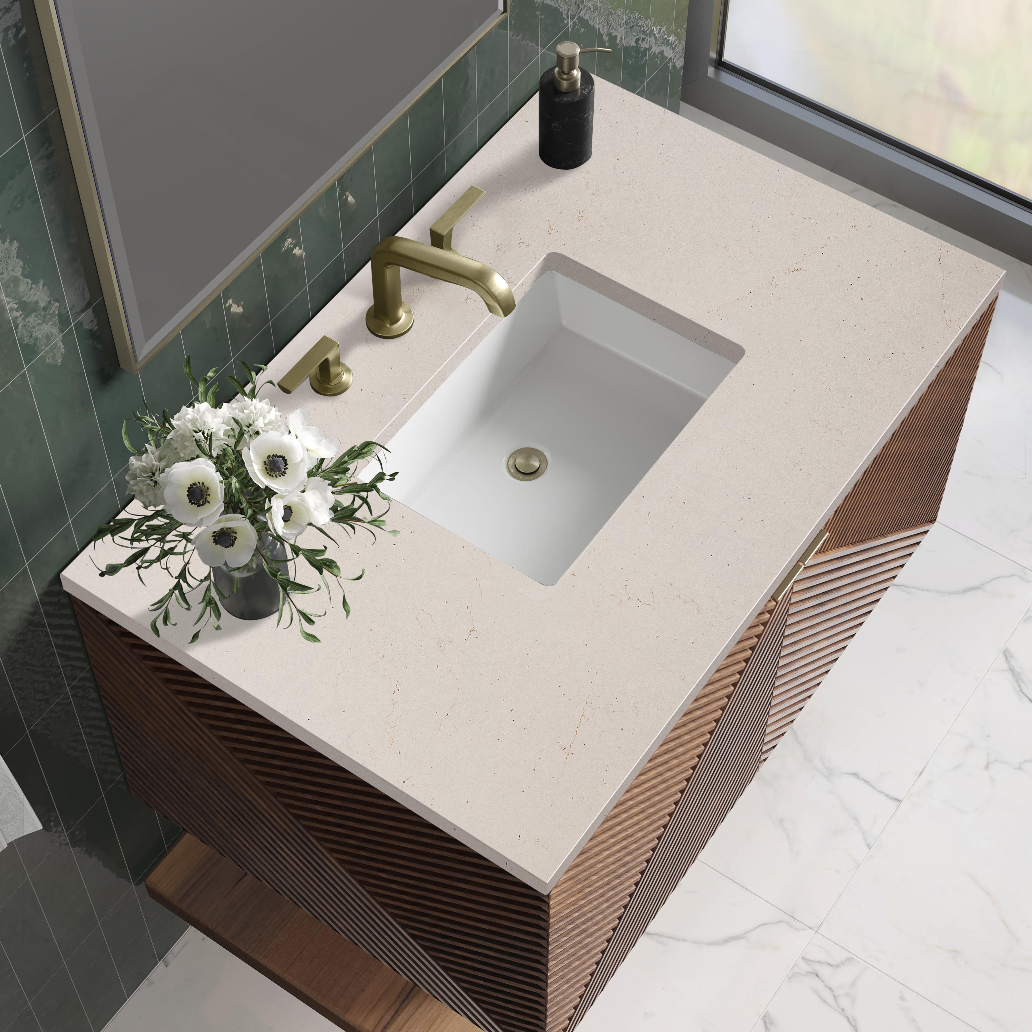 James Martin Marcello 36" Single Vanity in Chestnut with 3cm Countertop